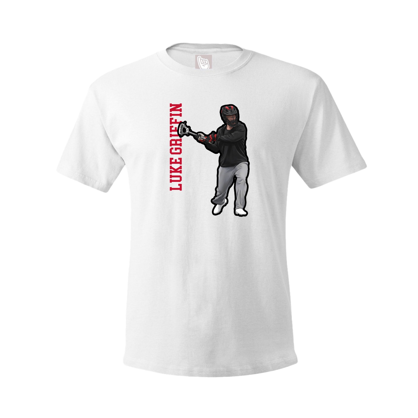 Youth Tee — Name Vertical in White