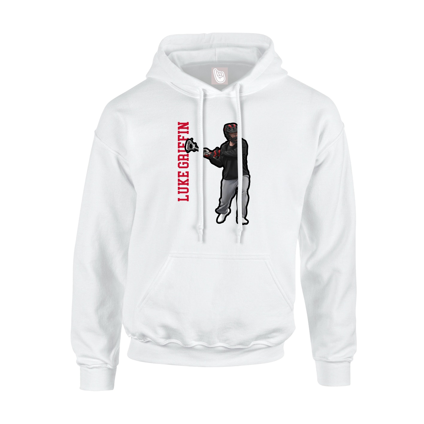 Youth Hoodie — Name Vertical in White