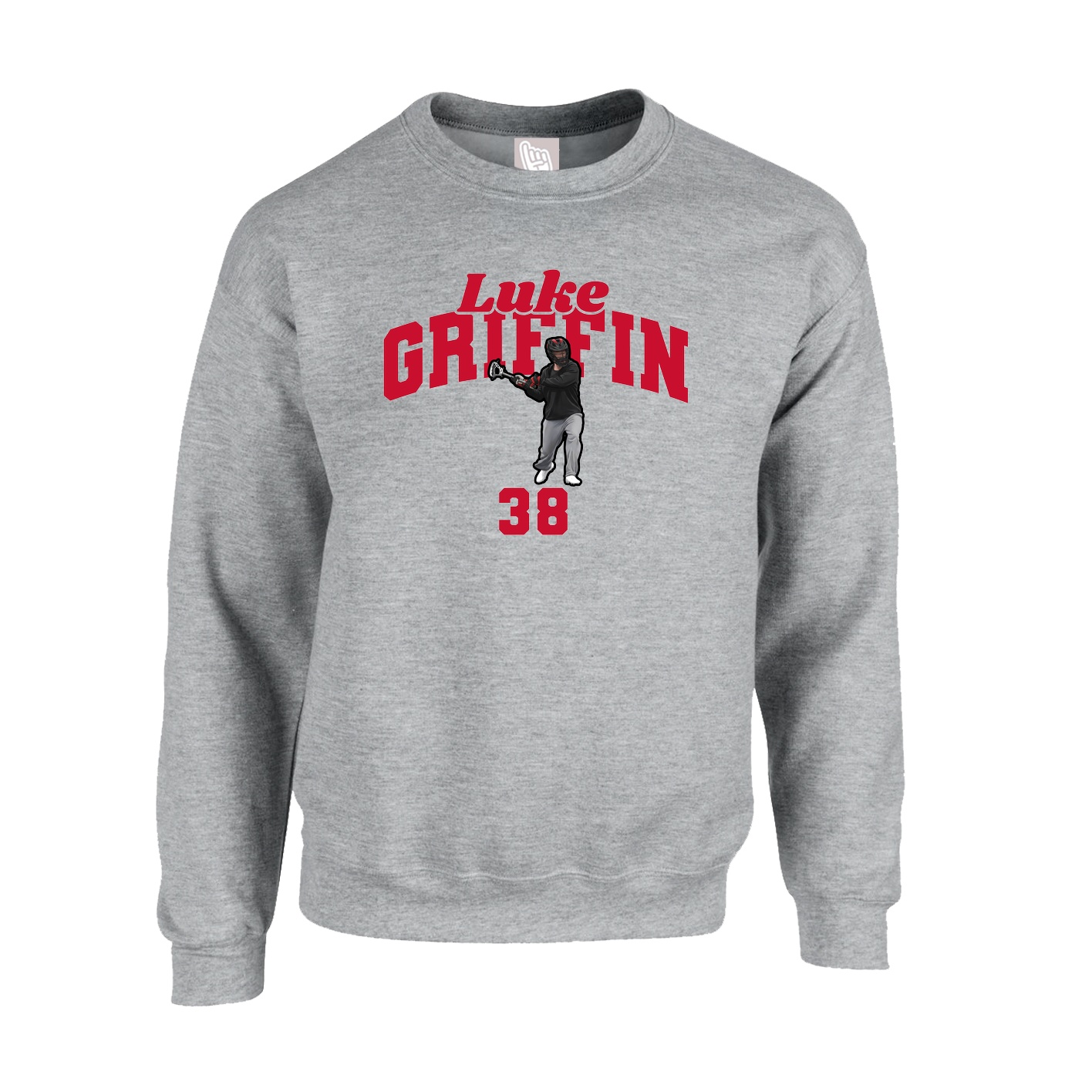 Fleece Crew — Signature Arch in Grey