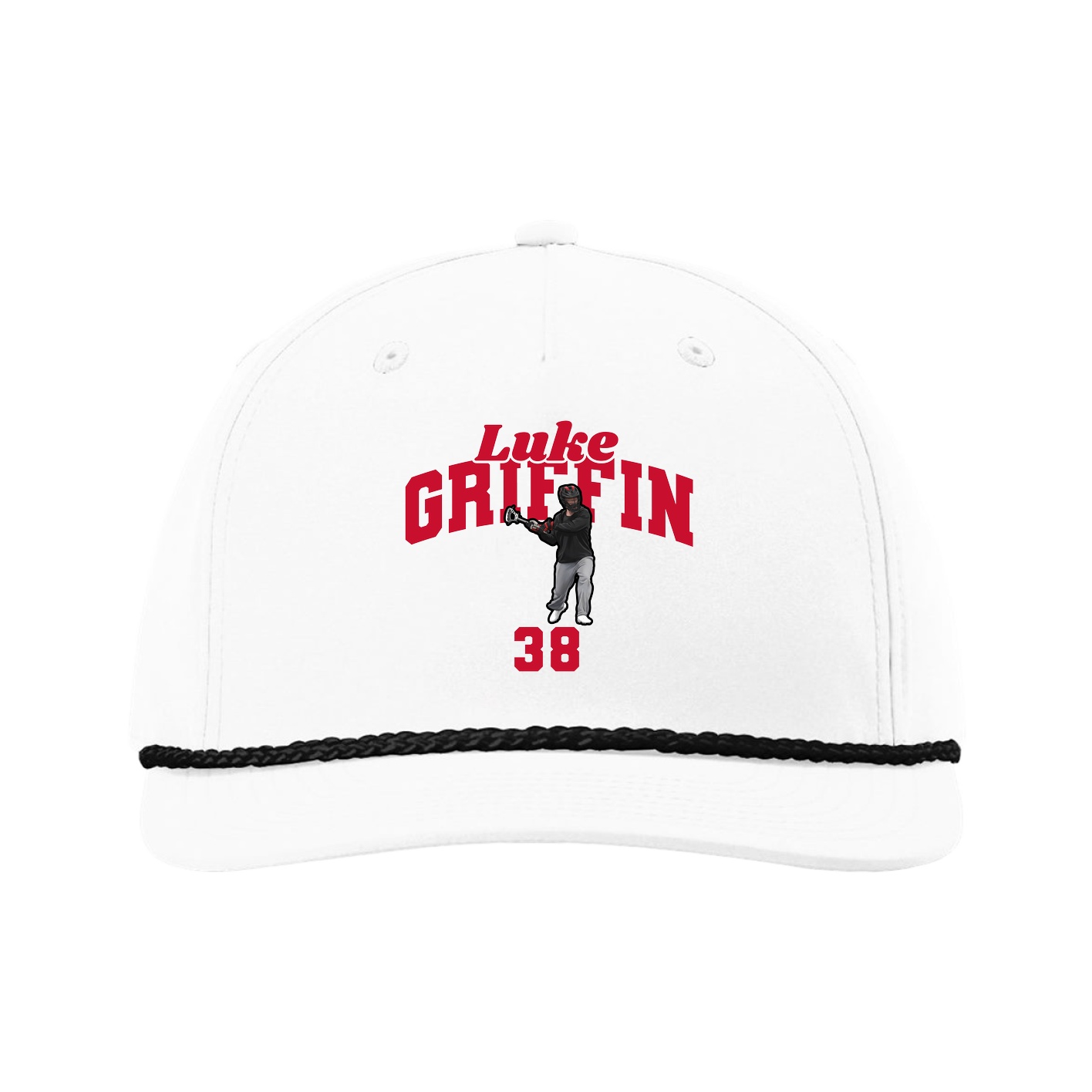 Five-Panel Classic Rope Cap — Signature Arch in White