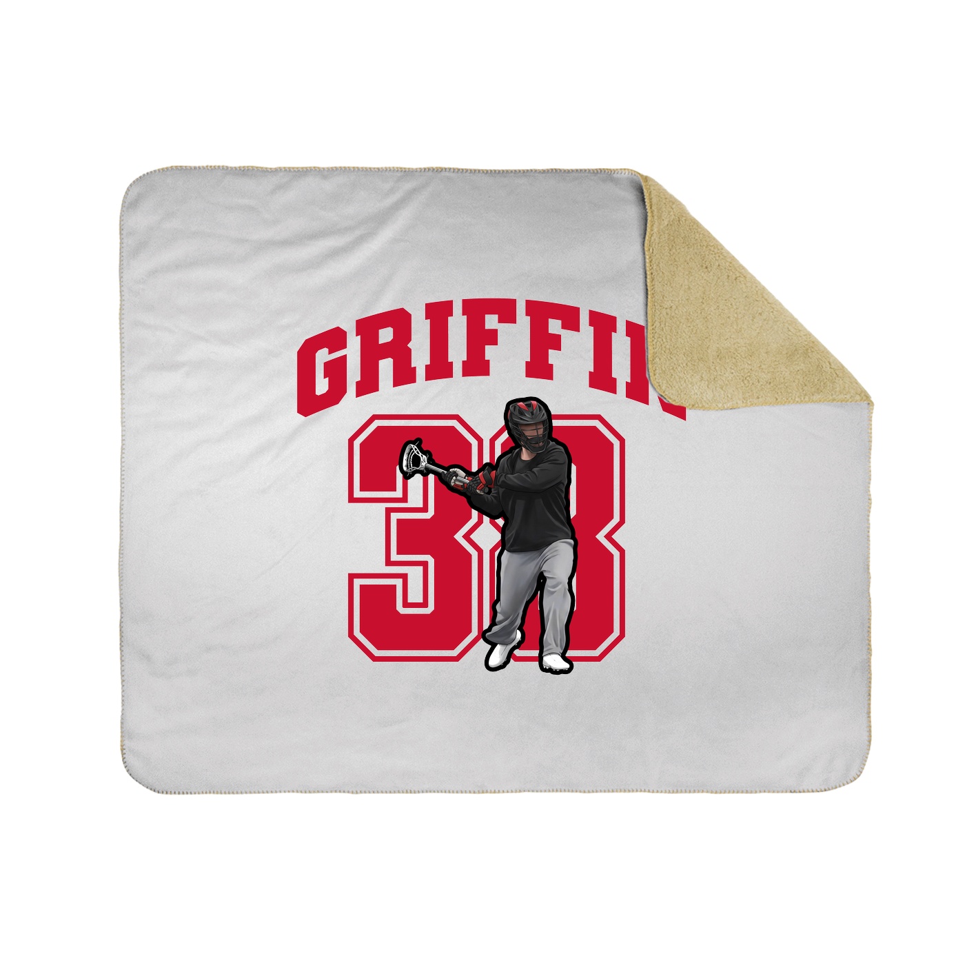 Throw Blanket — Number in White