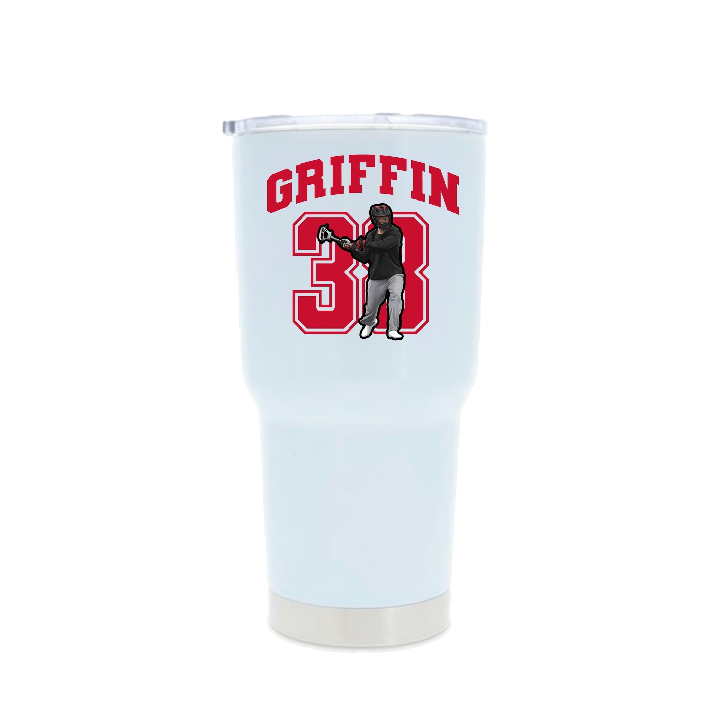 30oz Stainless Steel Tumbler — Number in White