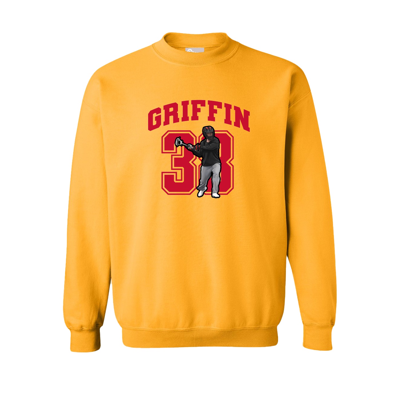 Fleece Crew — Number in Gold