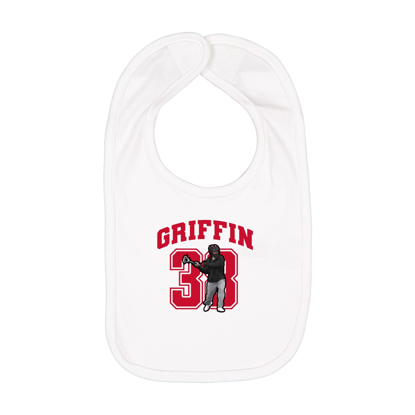 Infant Bib — Number in White