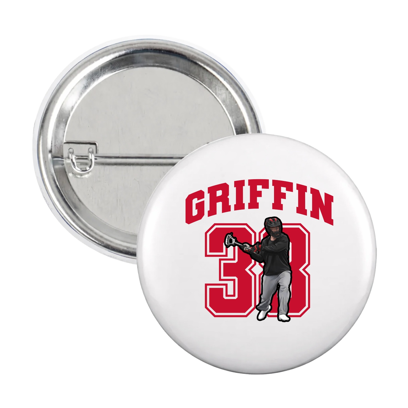 Game Day Button — Number in White