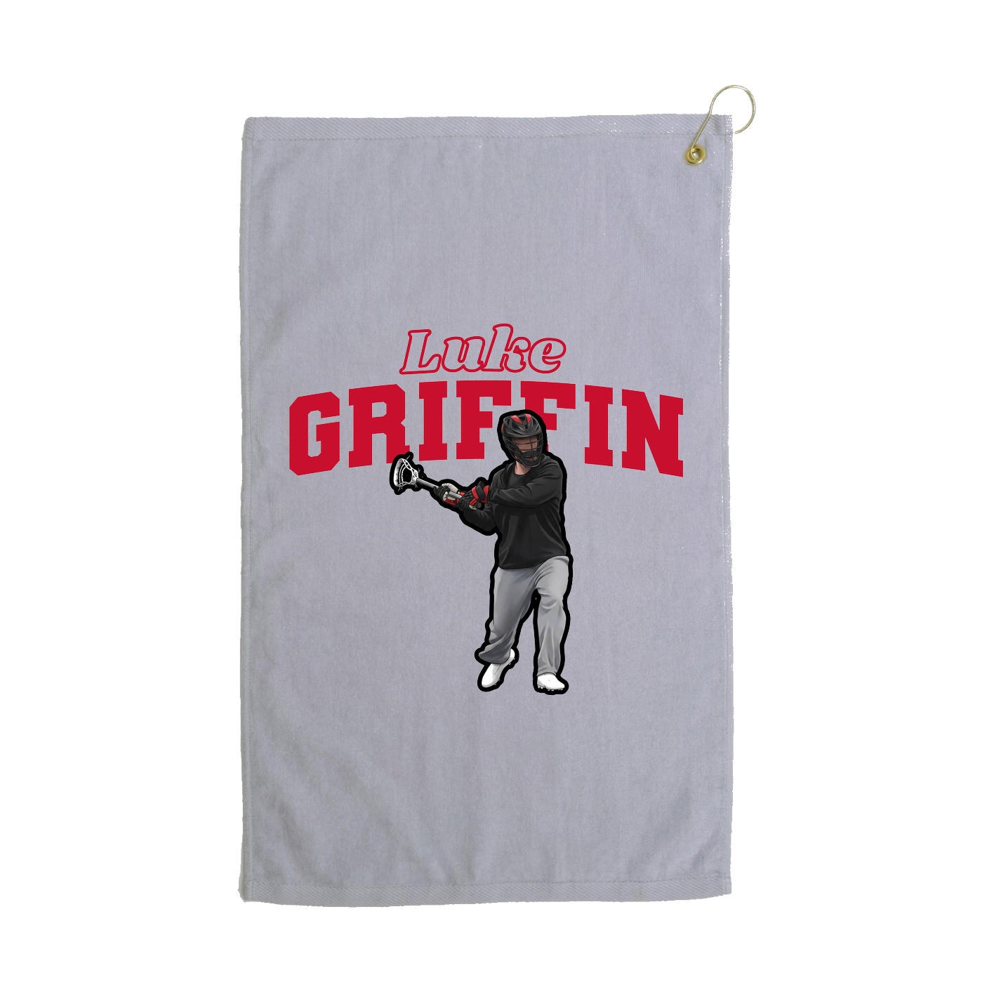 Golf Towel — Name Arch in Grey