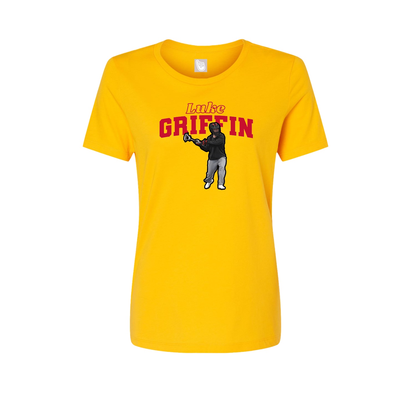 Fitted Women's Tee — Name Arch in Gold