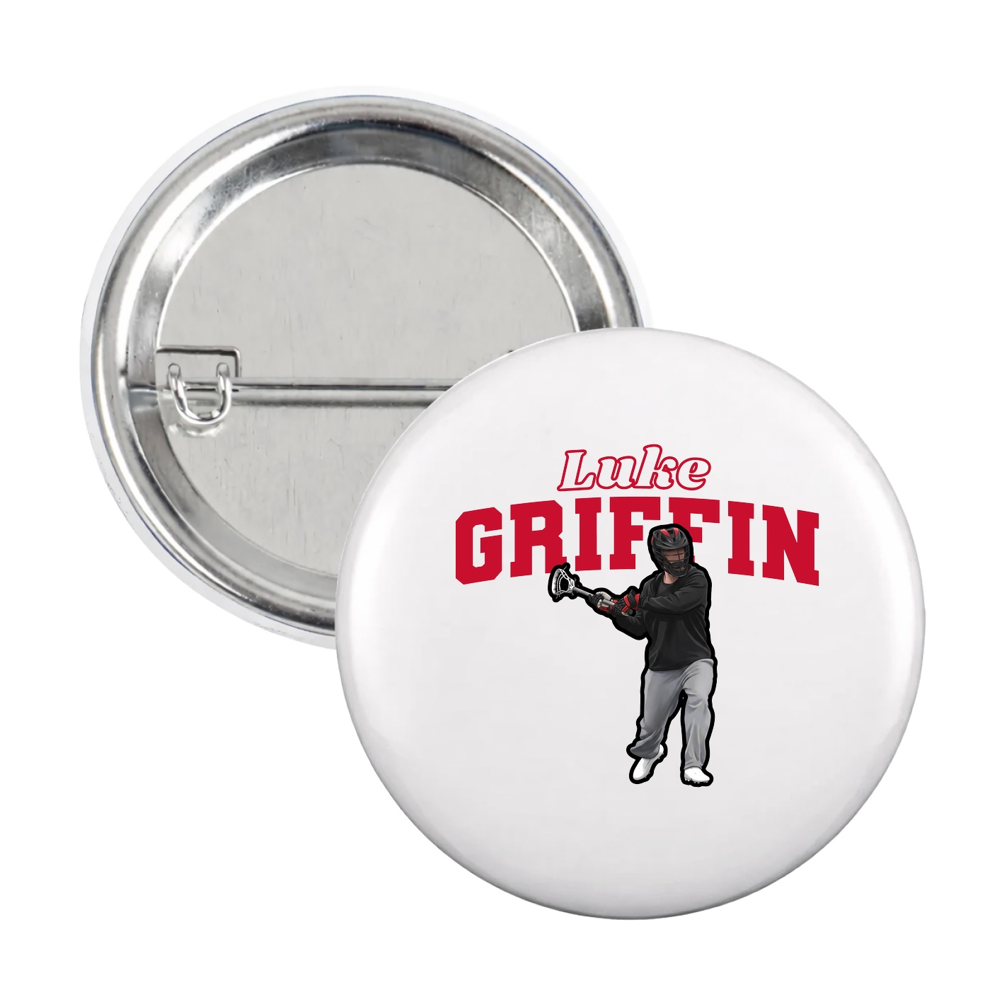 Game Day Button — Name Arch in White