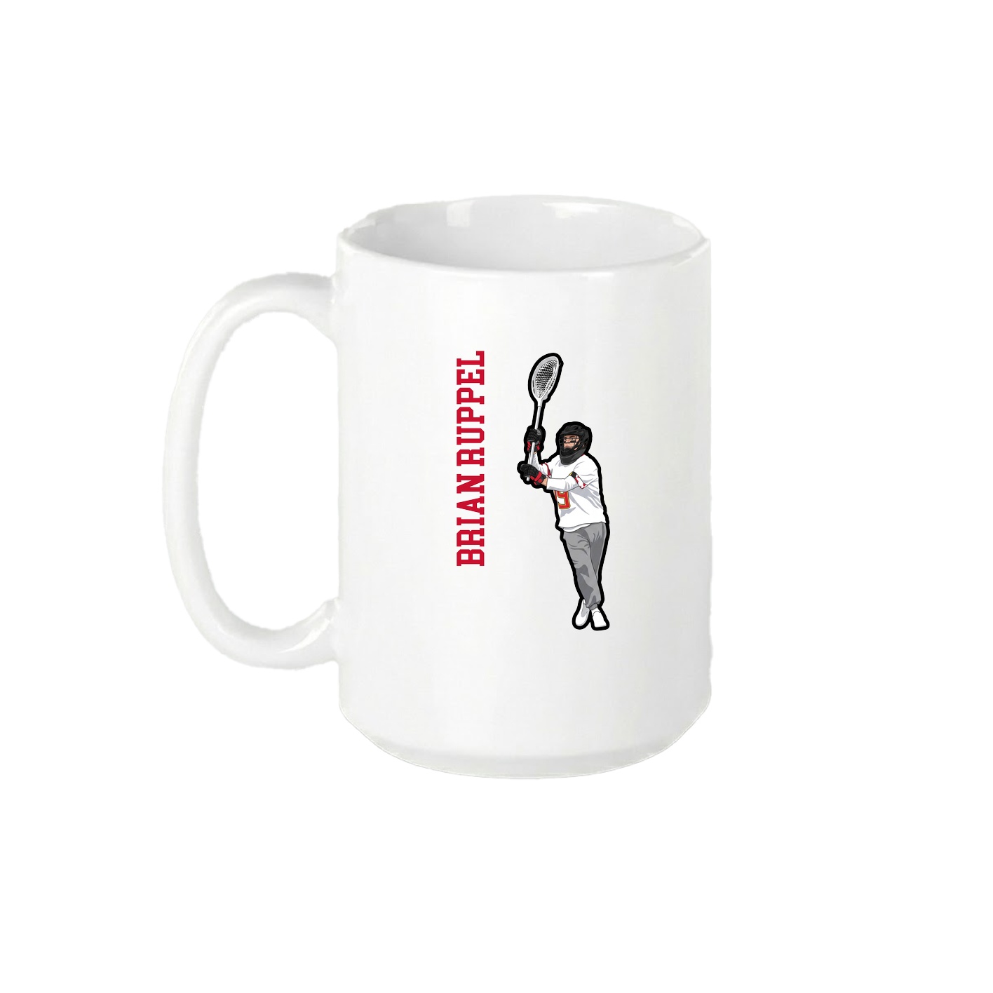 15oz Coffee Mug — Name Vertical in White