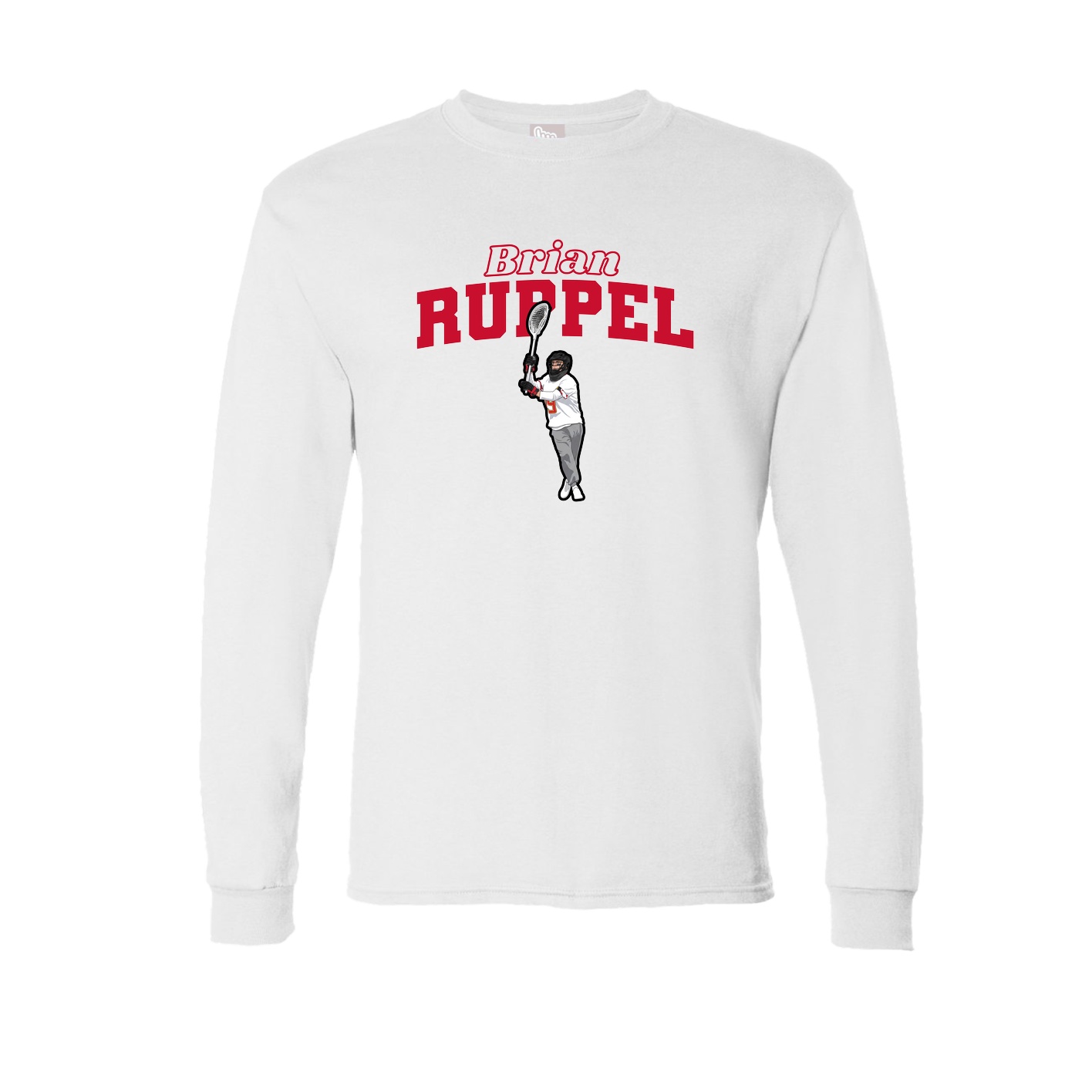 Long Sleeve Tee — Name Arch in White