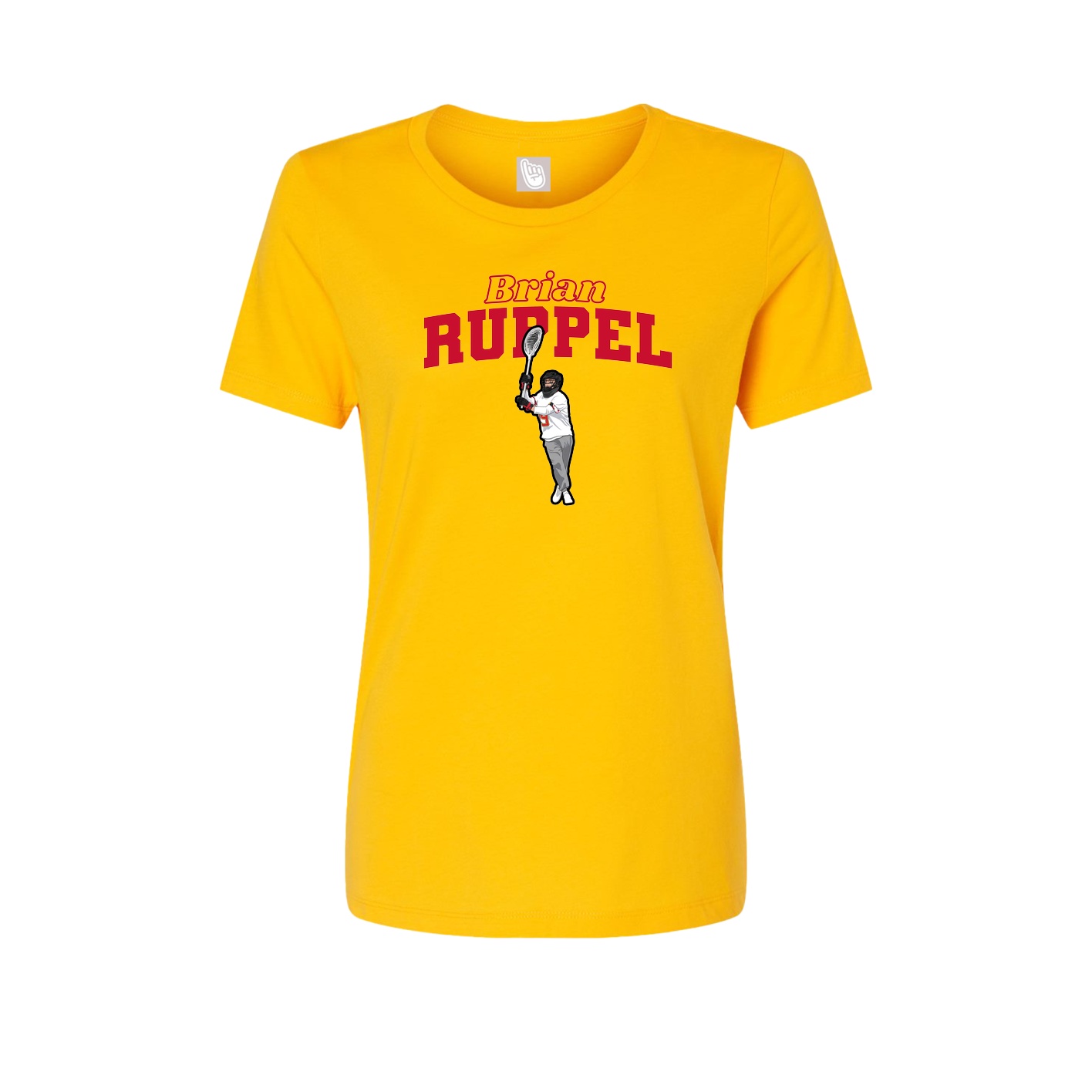 Fitted Women's Tee — Name Arch in Gold