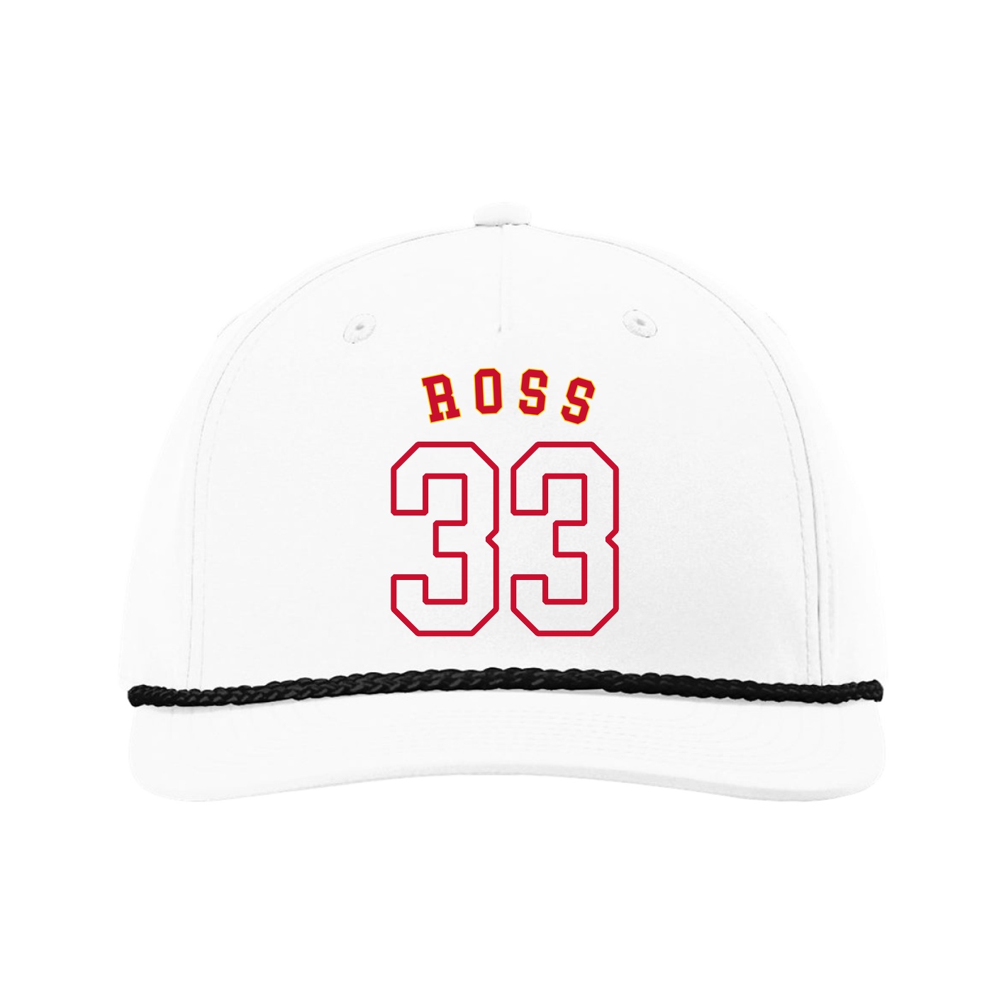 Five-Panel Classic Rope Cap — Shirsey Arch in White