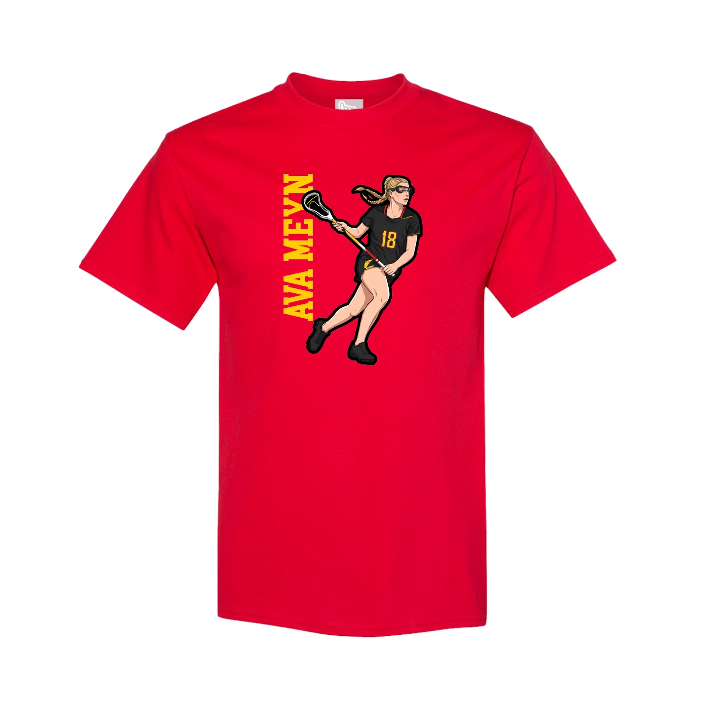 Tee — Name Vertical in Red