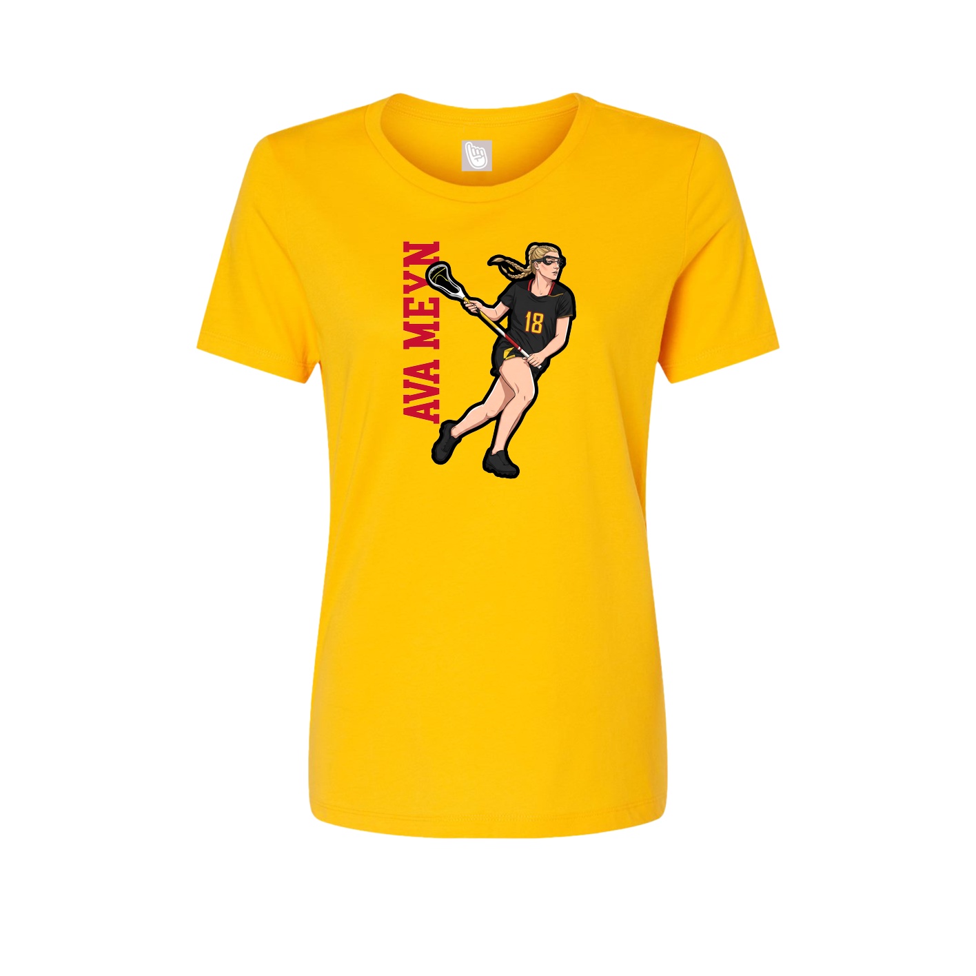 Womens Tee — Name Vertical in Gold
