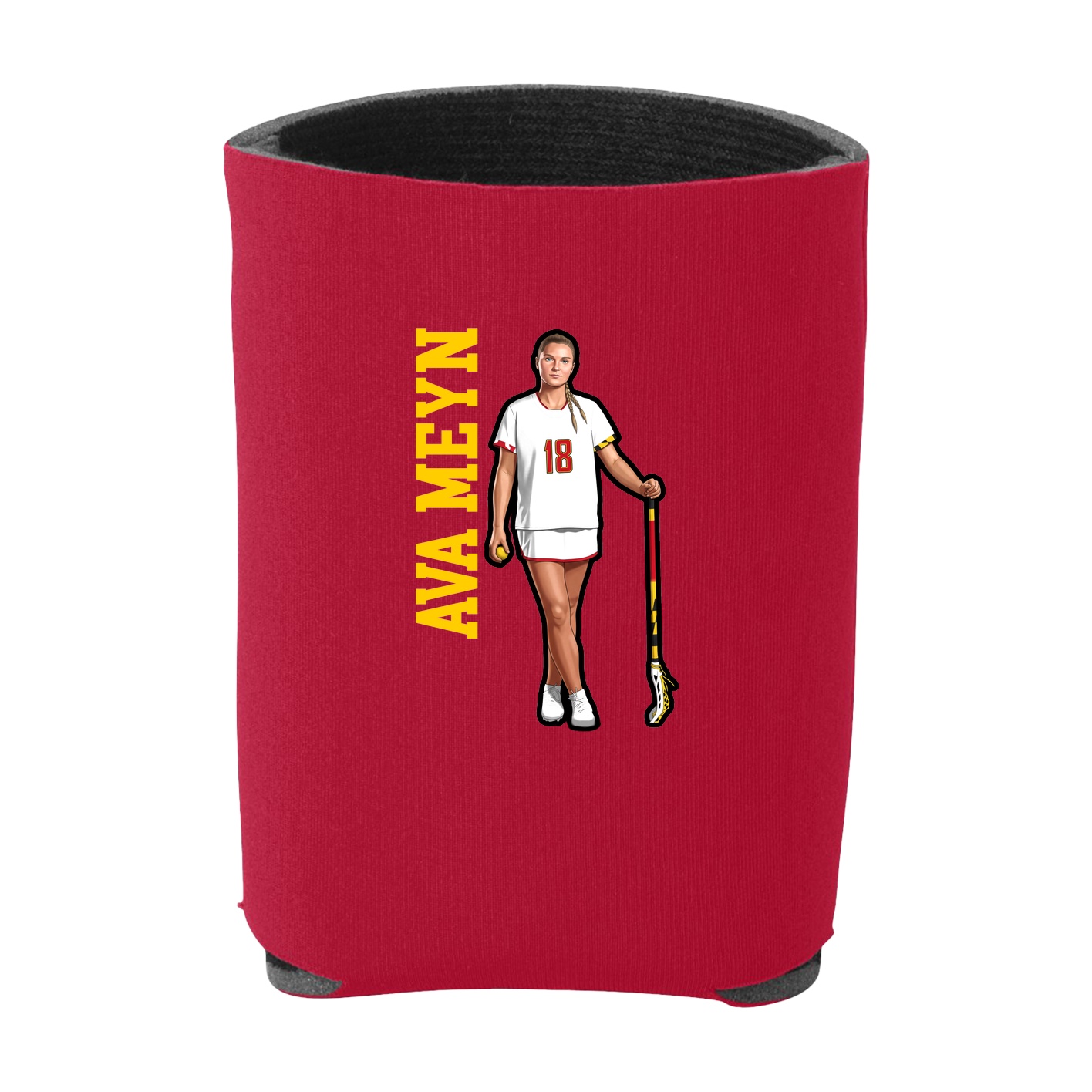 Can Holder — Name Vertical in Red