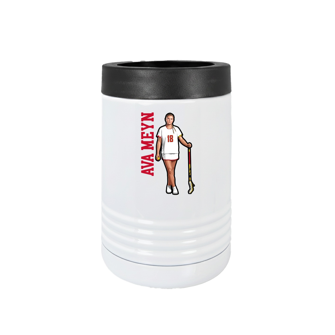 Beverage Holder — Name Vertical in White
