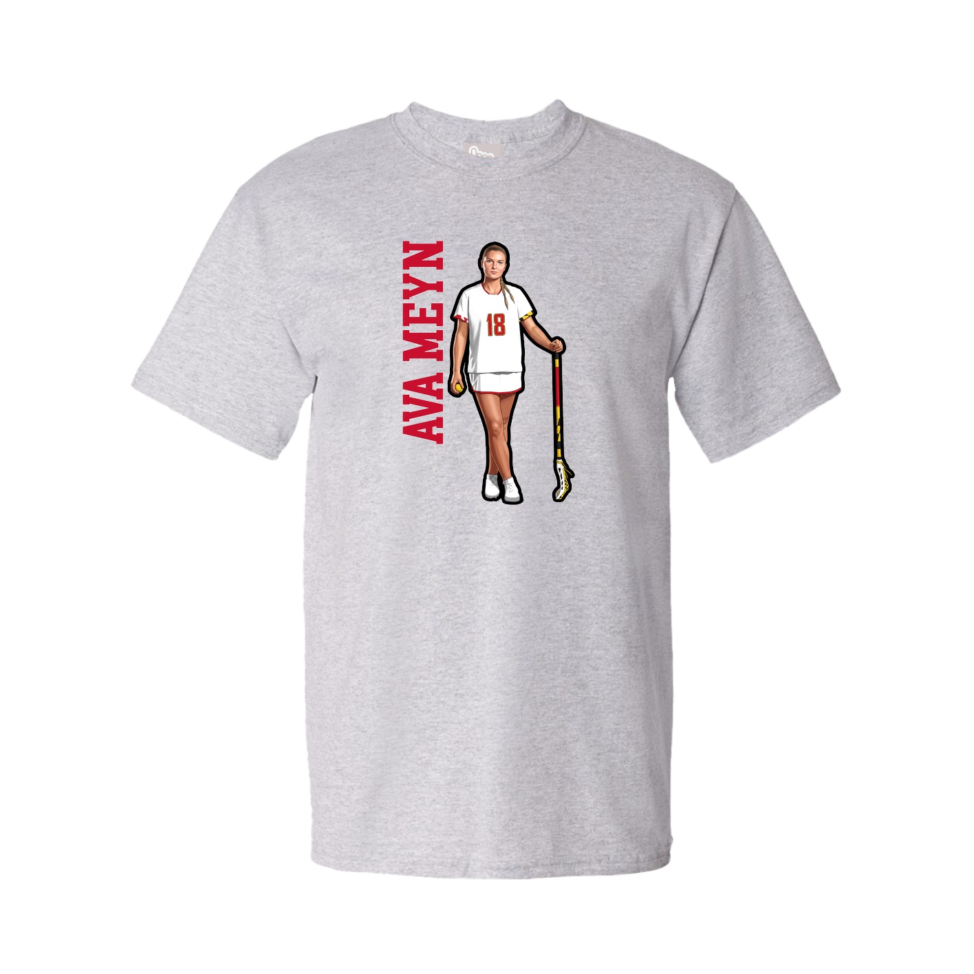 Tee — Name Vertical in Grey