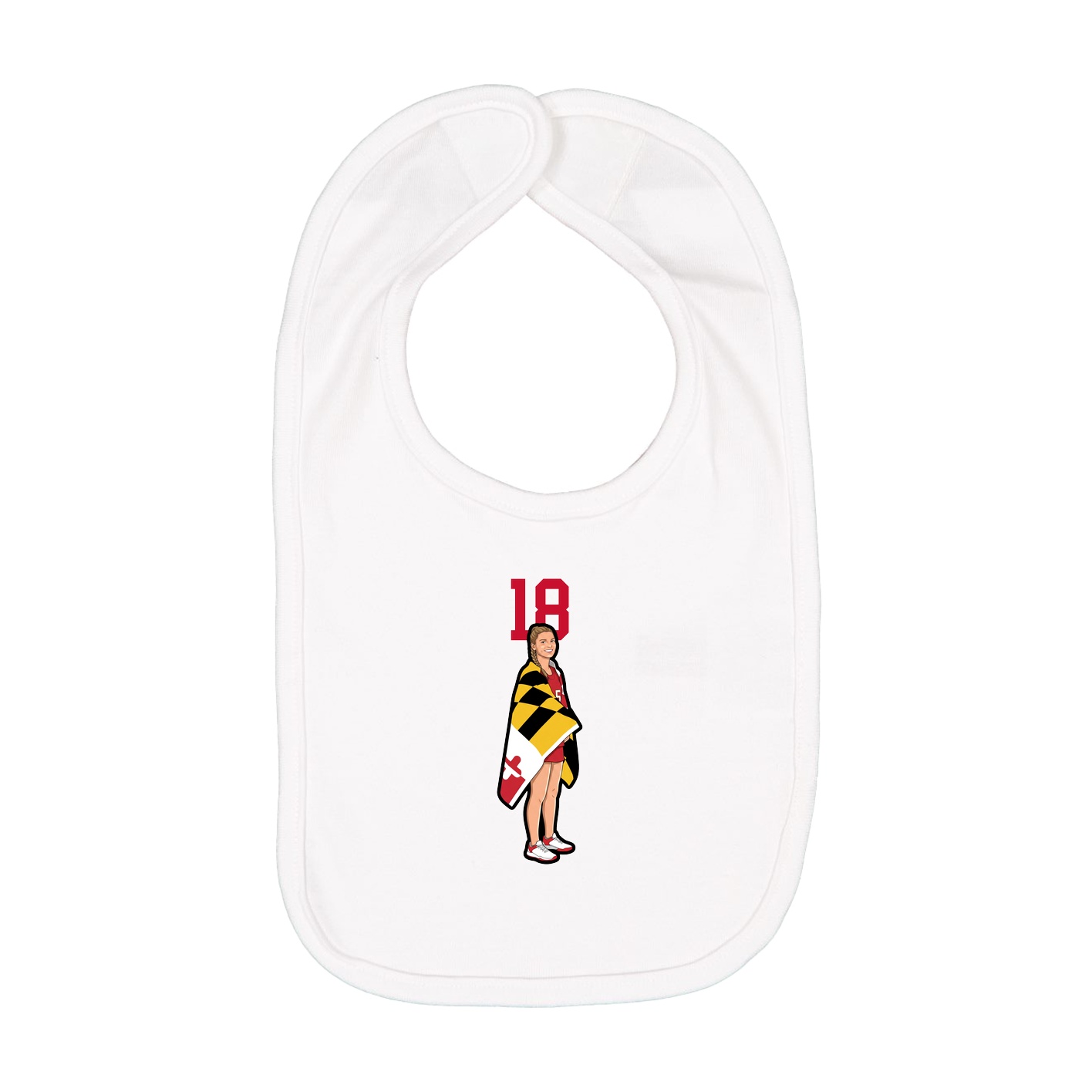 Infant Bib — Number Top in White
