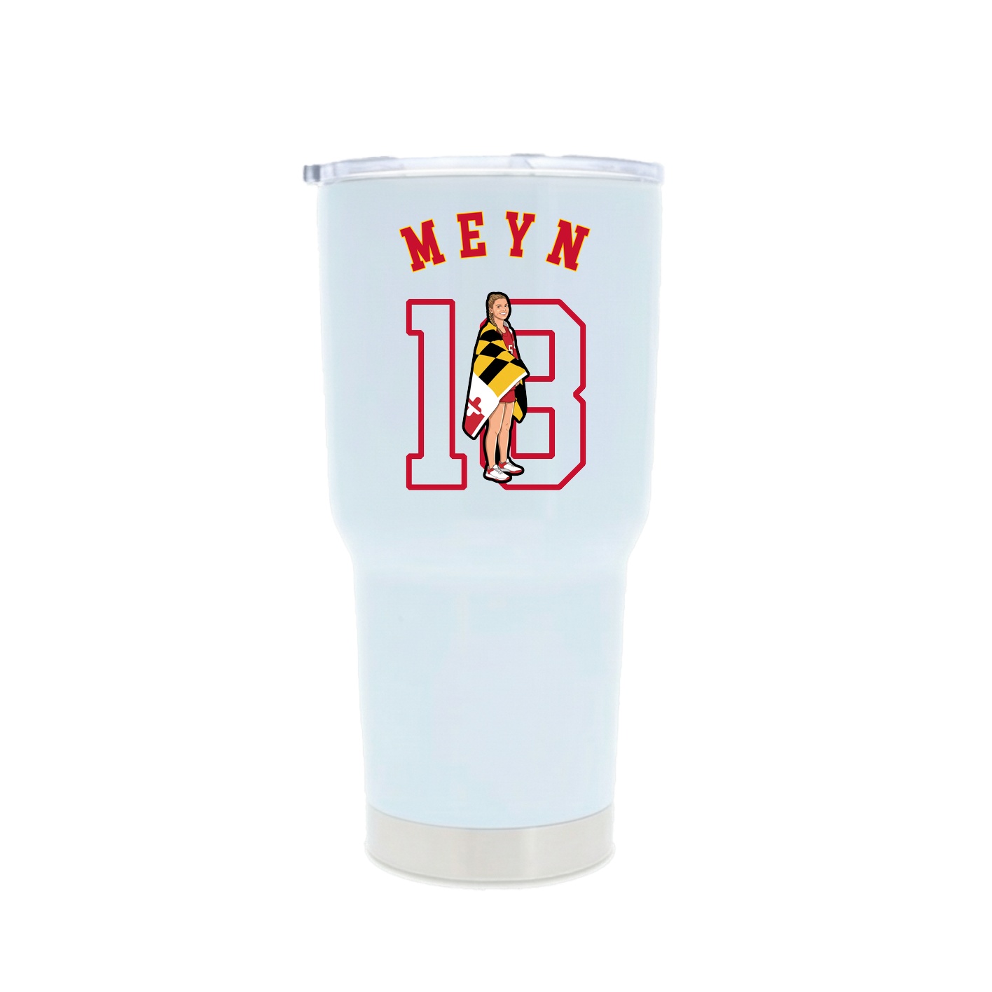 30oz Stainless Steel Tumbler — Shirsey Arch in White