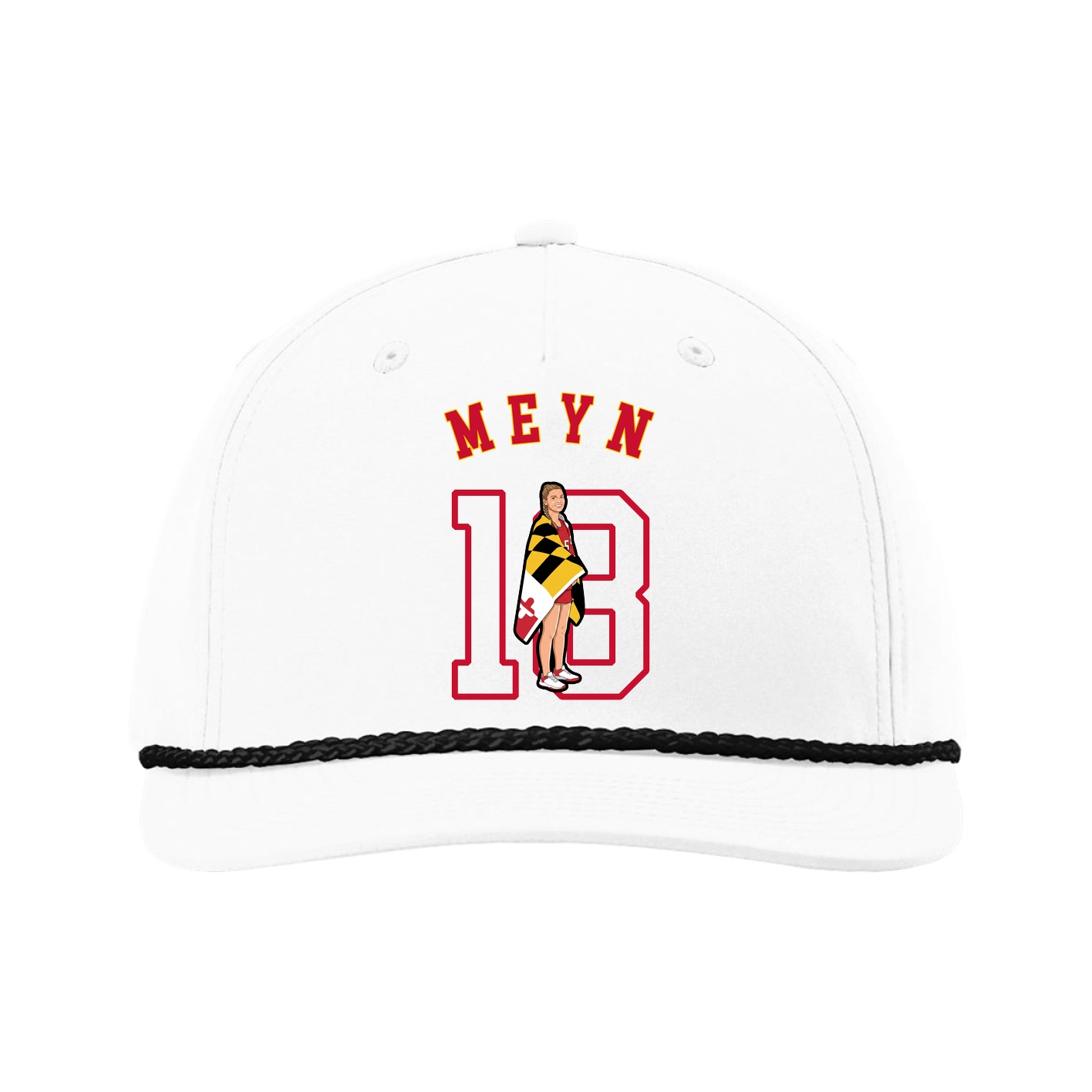 Five-Panel Classic Rope Cap — Shirsey Arch in White