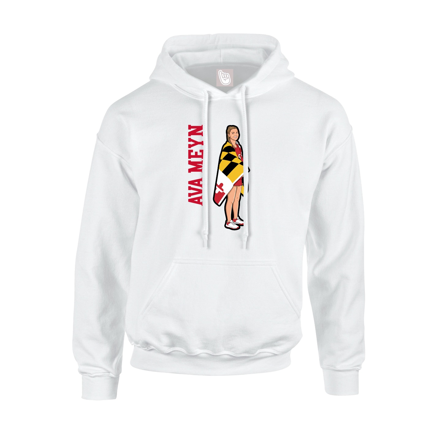 Youth Hoodie — Name Vertical in White