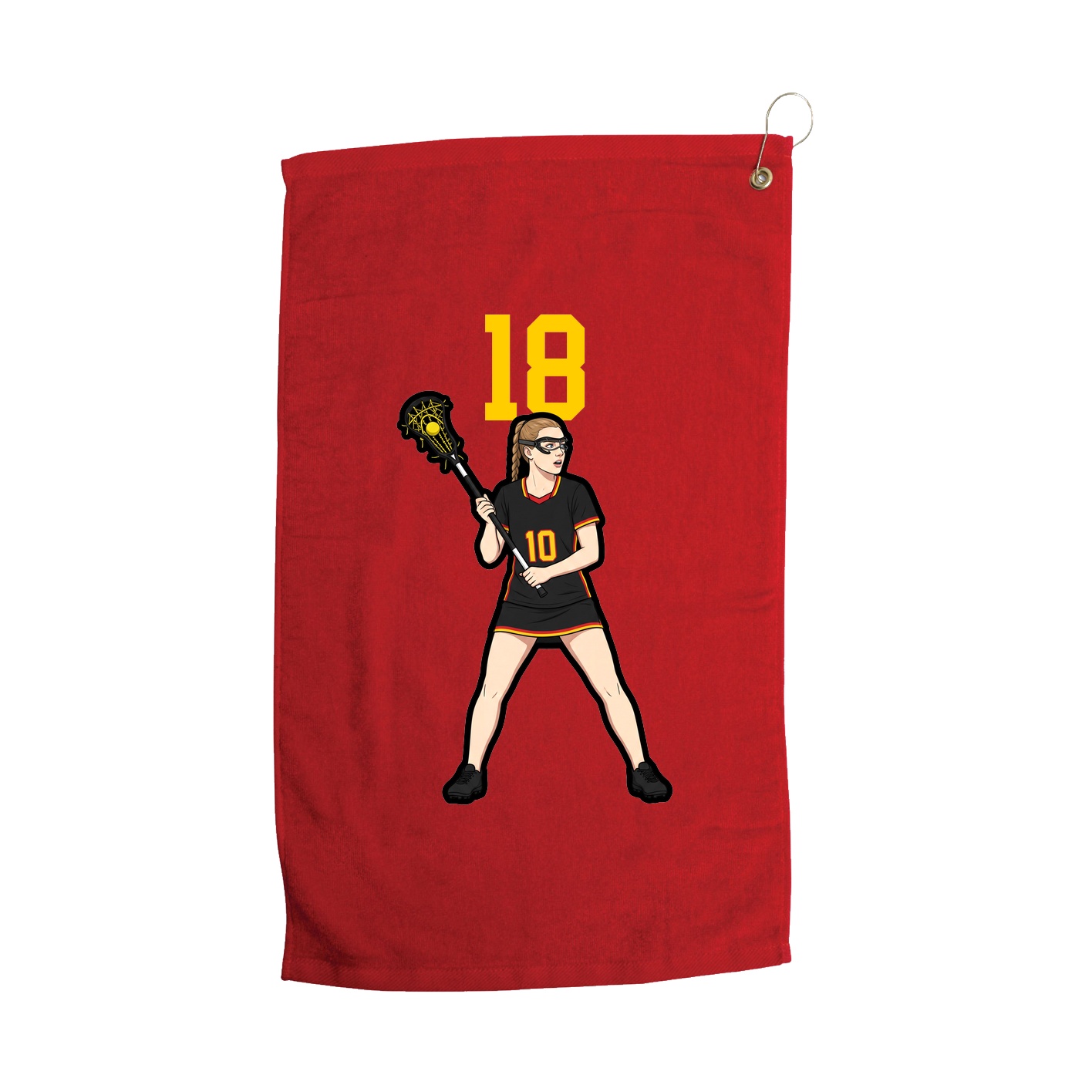 Golf Towel — Number Top in Red
