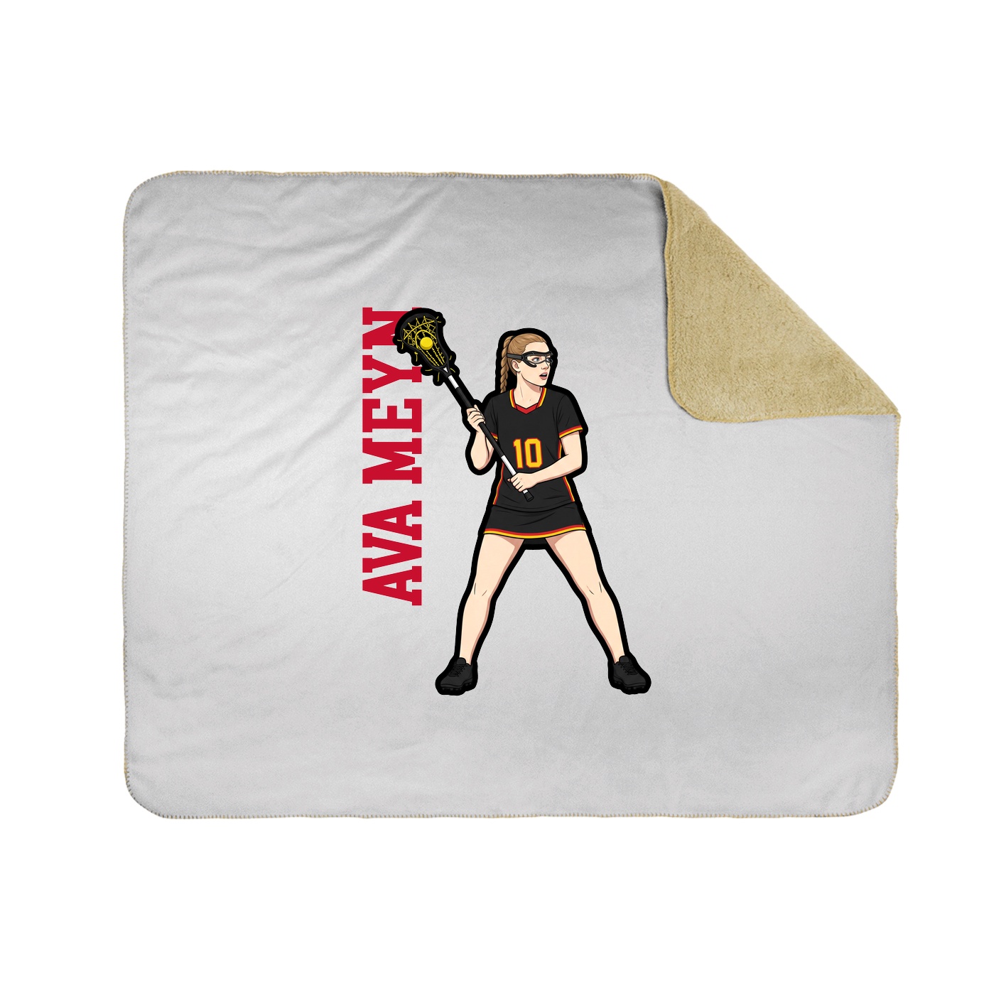 Throw Blanket — Name Vertical in White