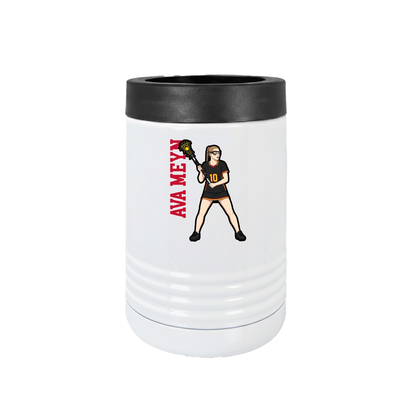 Beverage Holder — Name Vertical in White