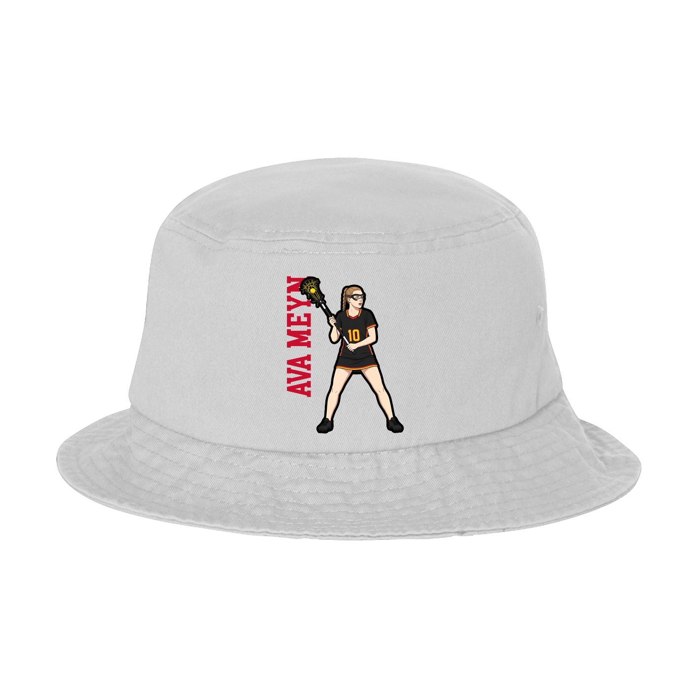 Bucket Cap — Name Vertical in White