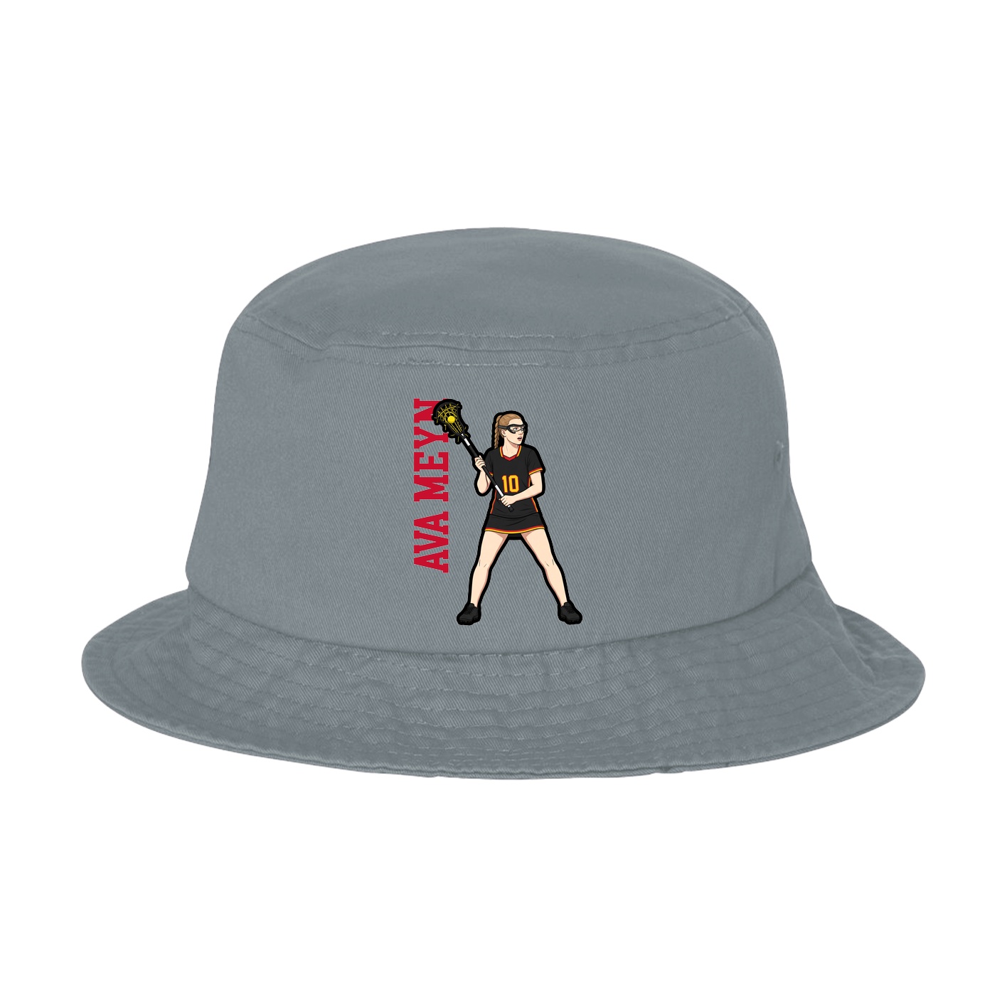 Bucket Cap — Name Vertical in Grey