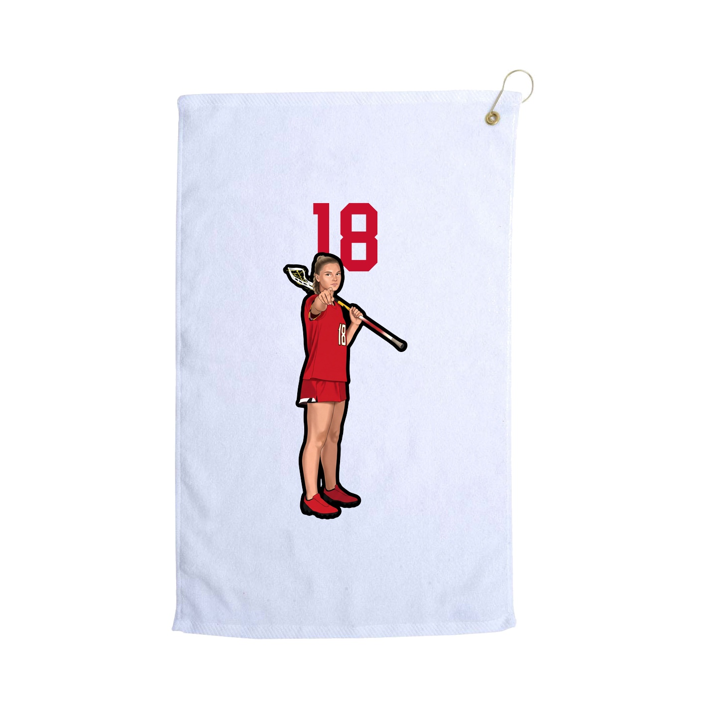 Golf Towel — Number Top in White