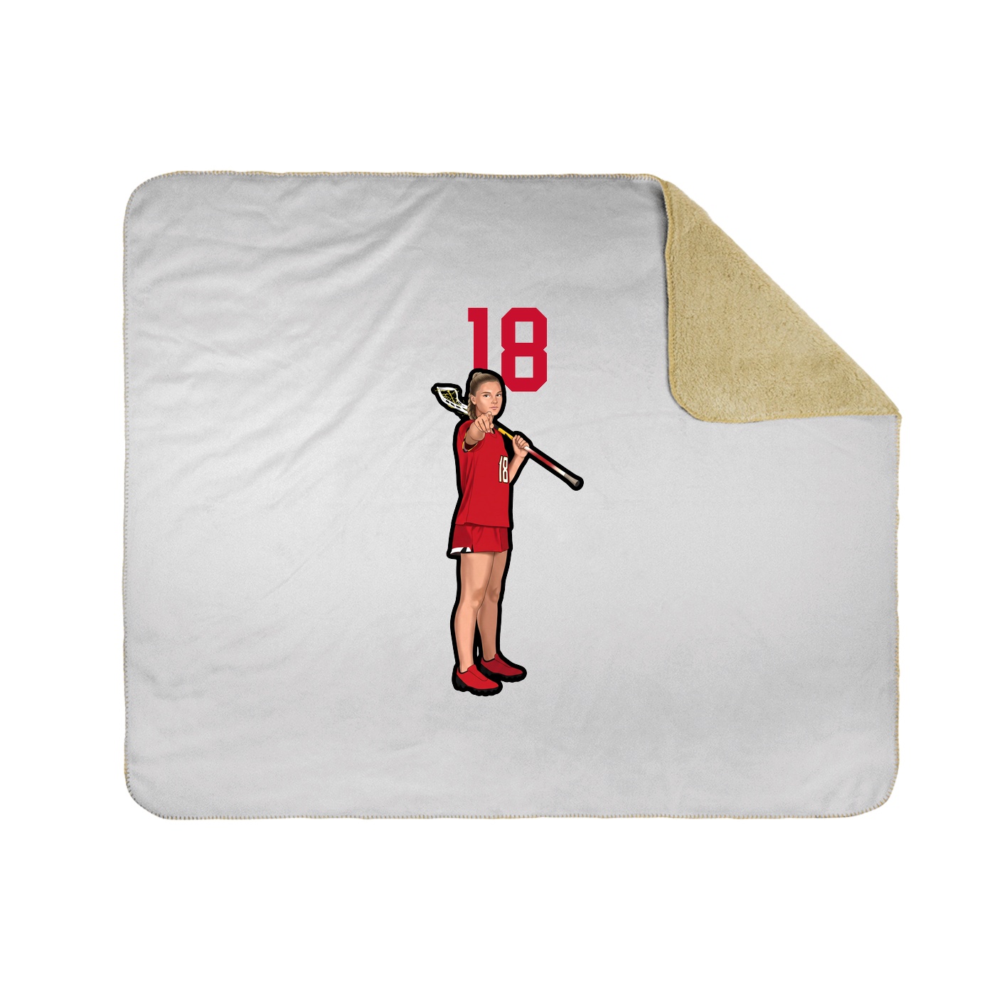 Throw Blanket — Number Top in White