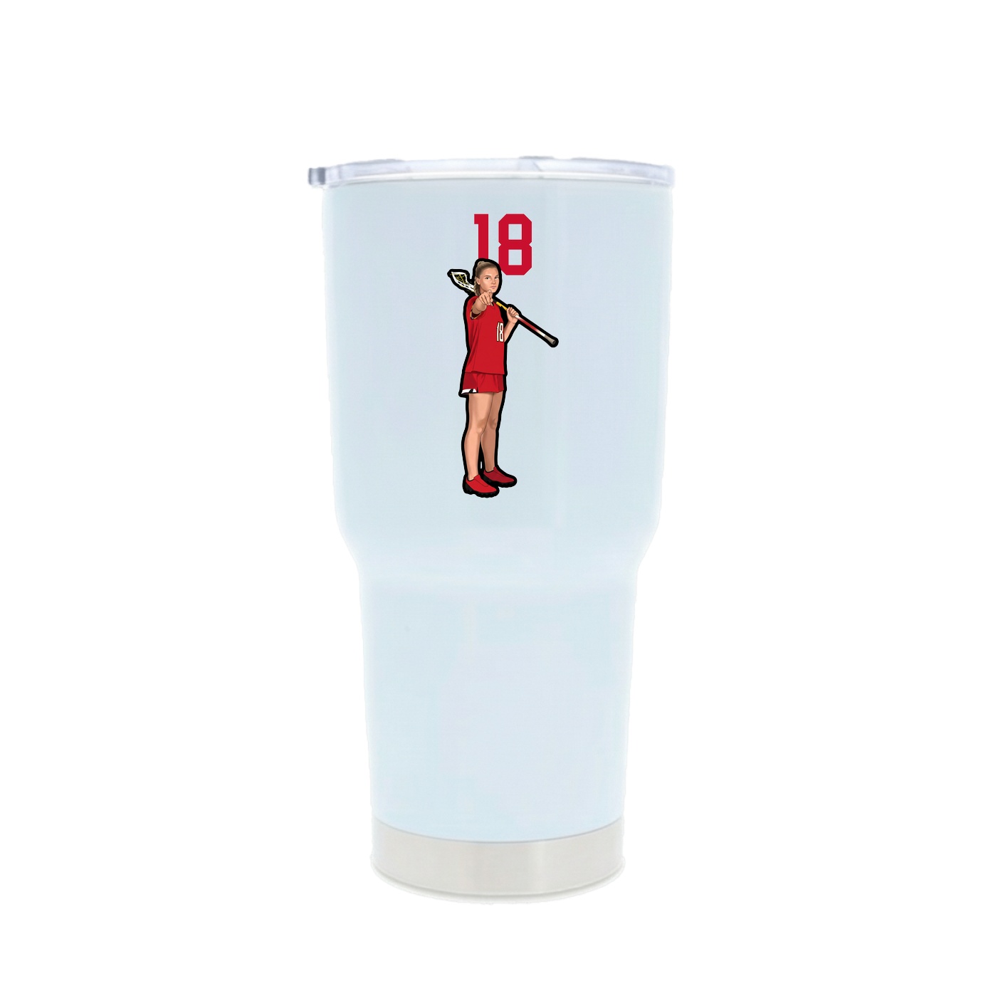 30oz Stainless Steel Tumbler — Number Top in White