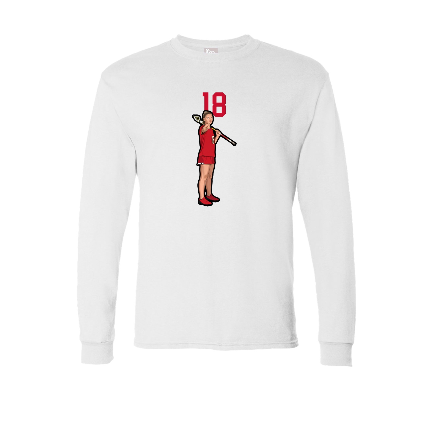 Long Sleeve Tee — Number Top in White