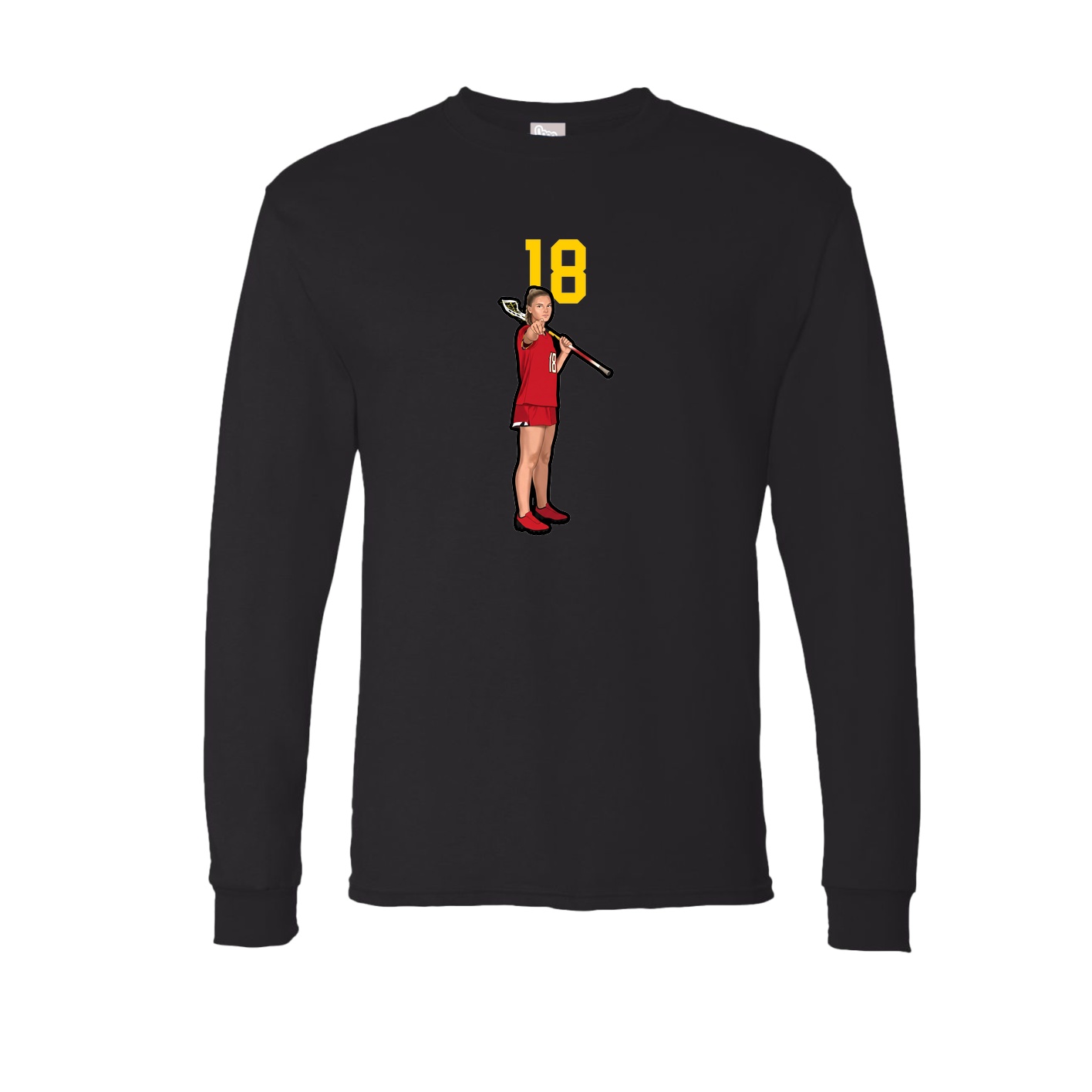 Long Sleeve Tee — Number Top in Black