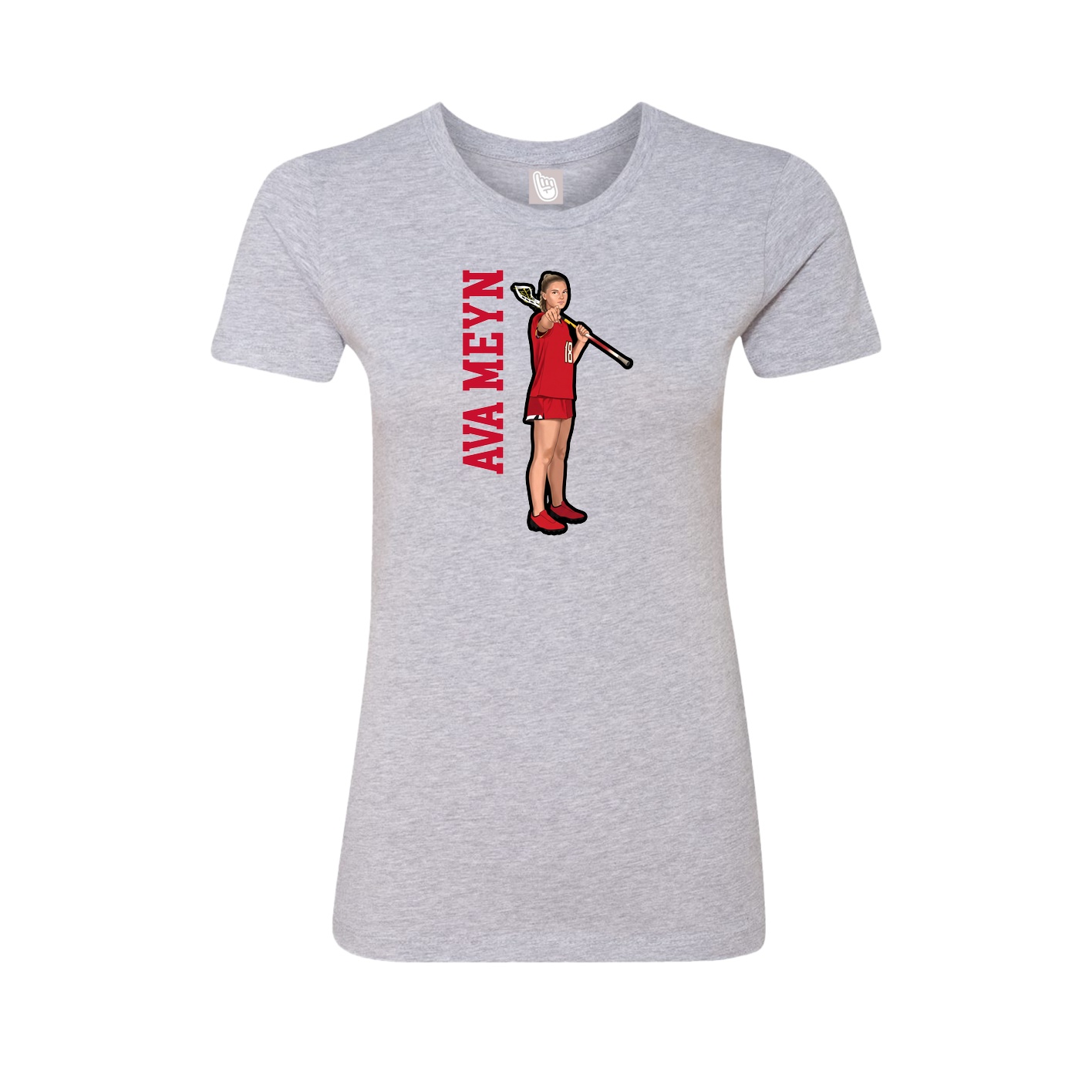 Womens Tee — Name Vertical in Grey