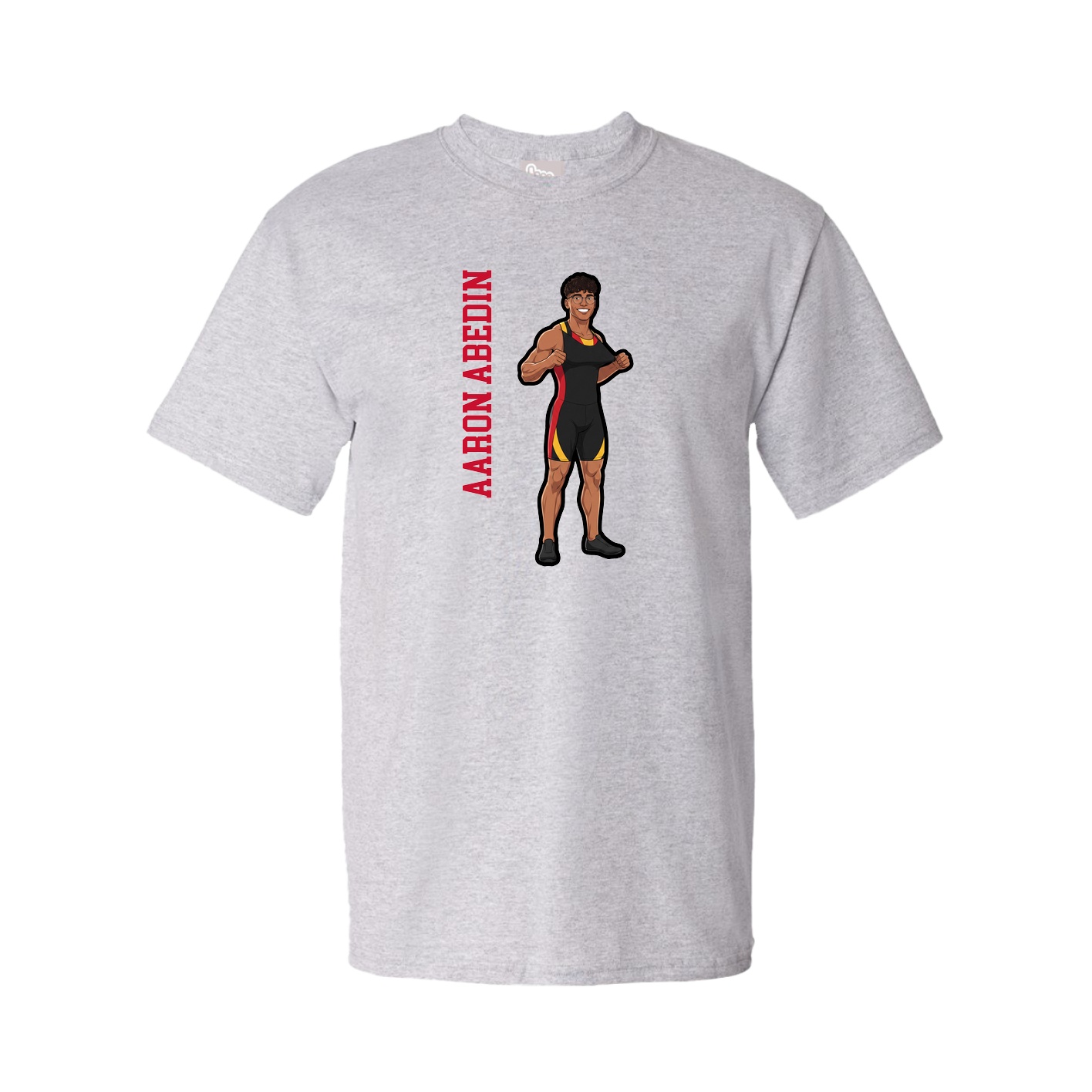 Youth Tee — Name Vertical in Grey