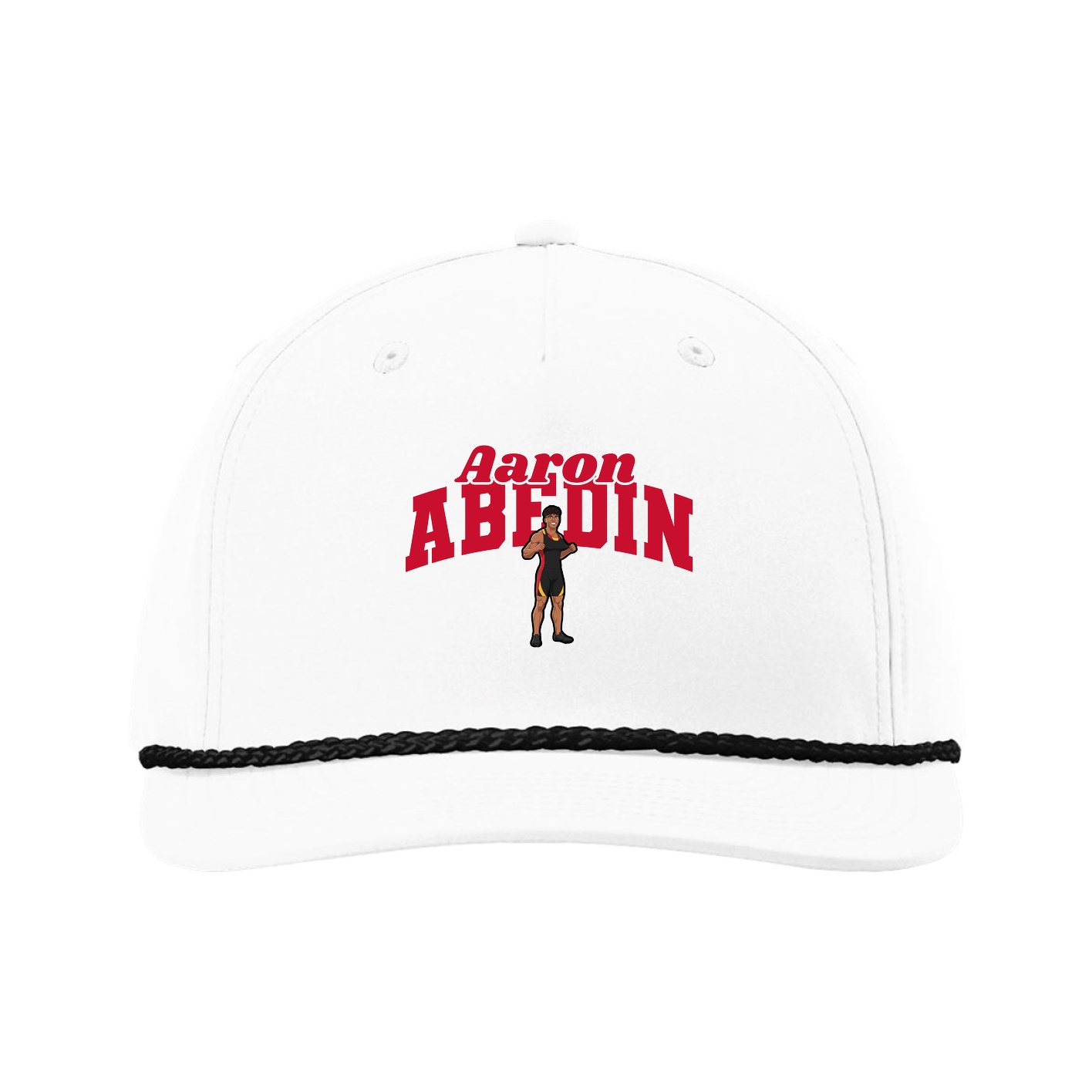 Five-Panel Classic Rope Cap — Signature Arch in White