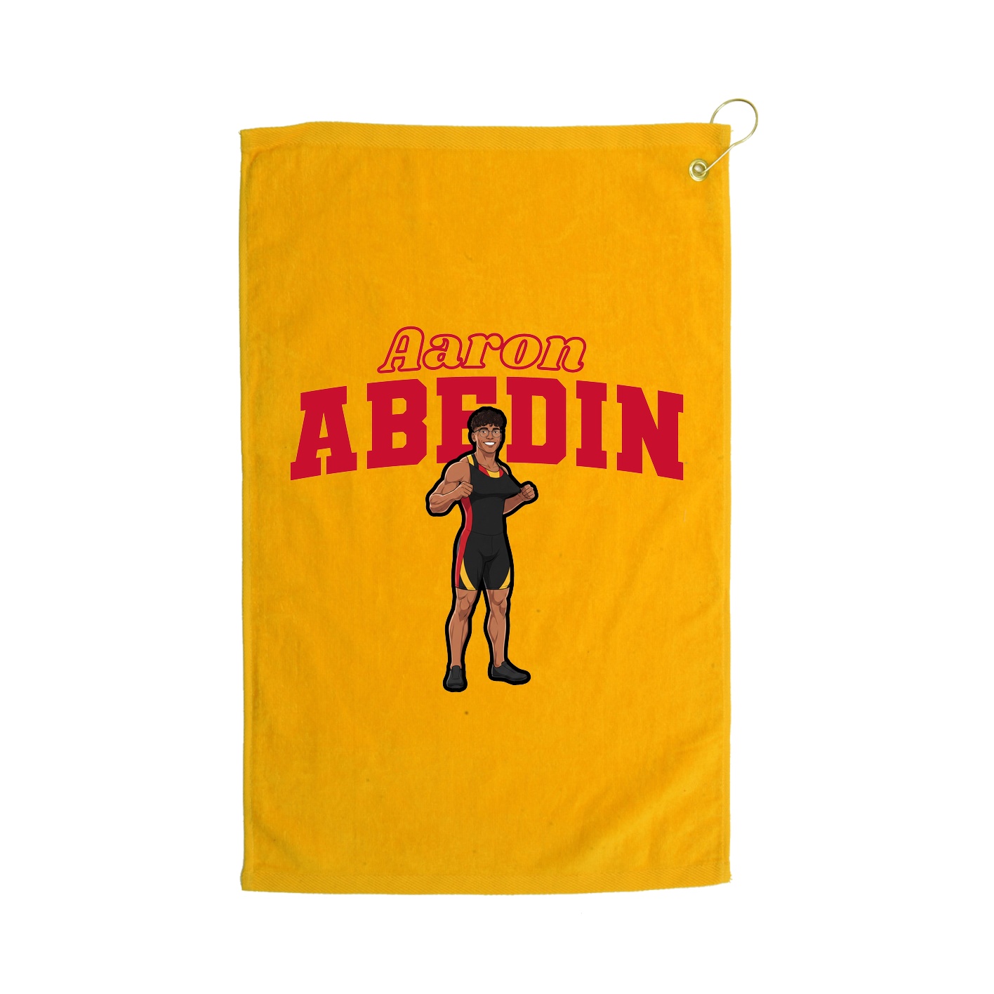 Golf Towel — Name Arch in Gold
