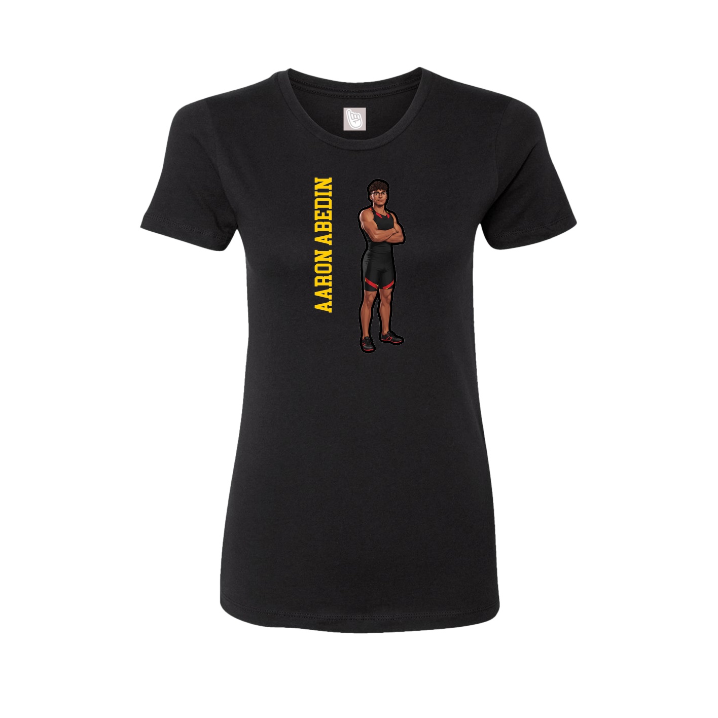 Fitted Women's Tee — Name Vertical in Black