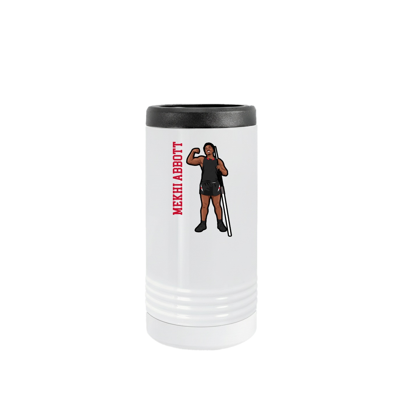 Slim Beverage Holder — Name Vertical in White