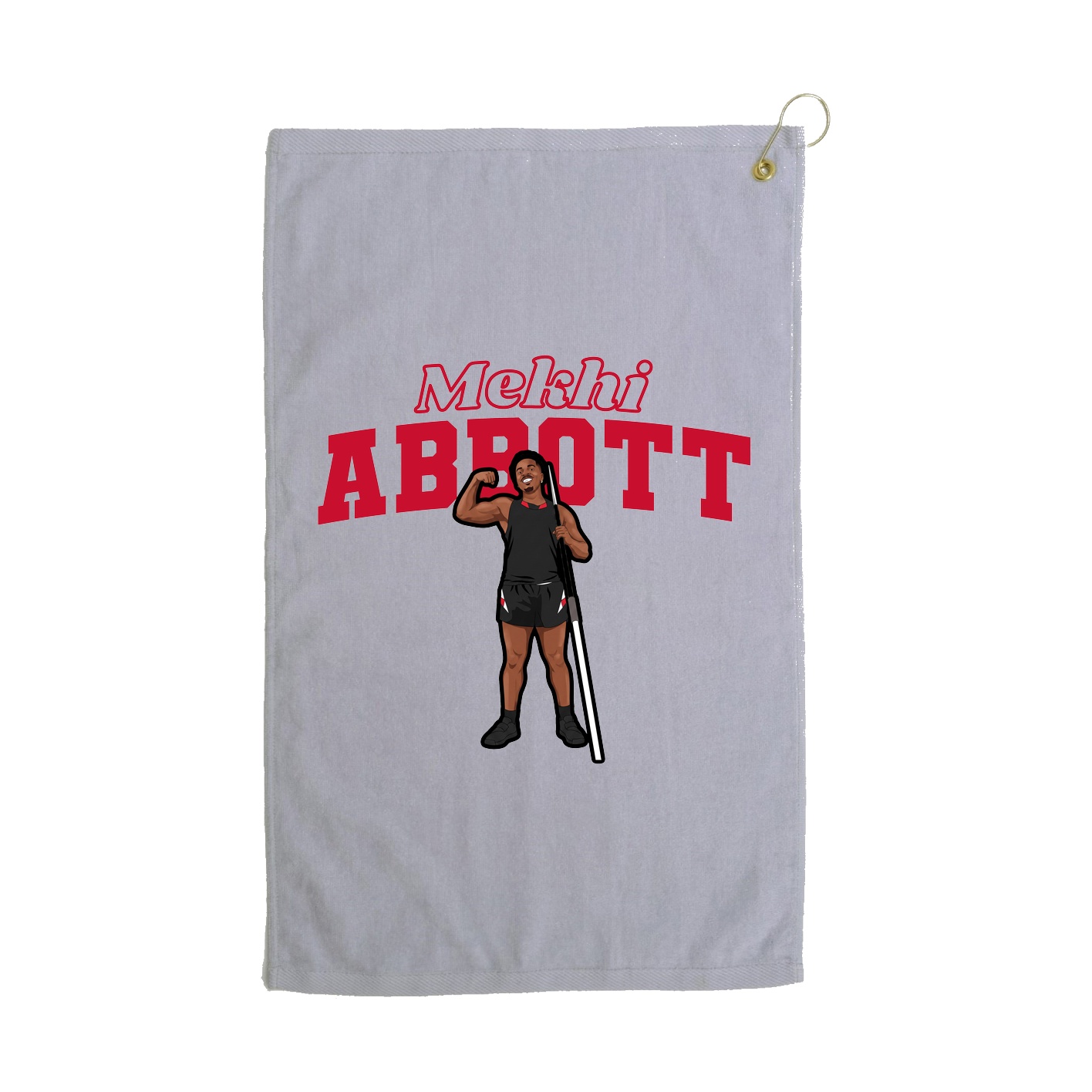 Golf Towel — Name Arch in Grey