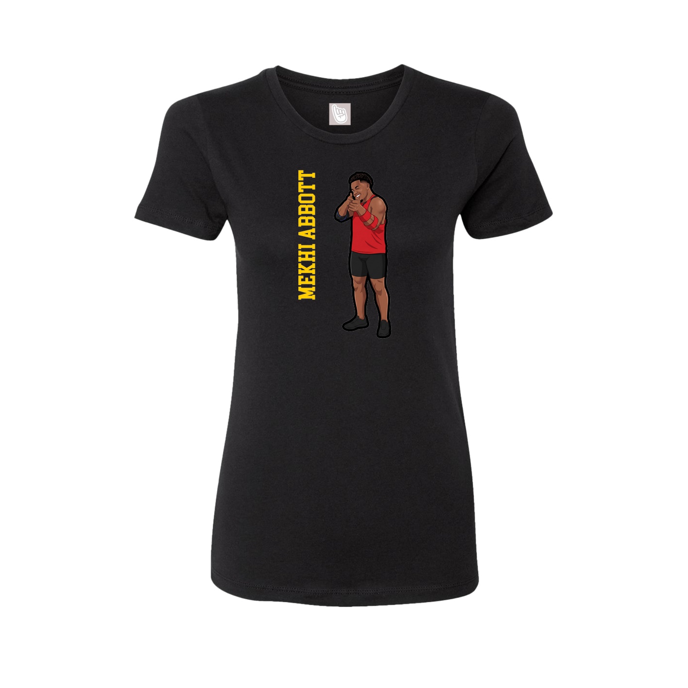 Fitted Women's Tee — Name Vertical in Black