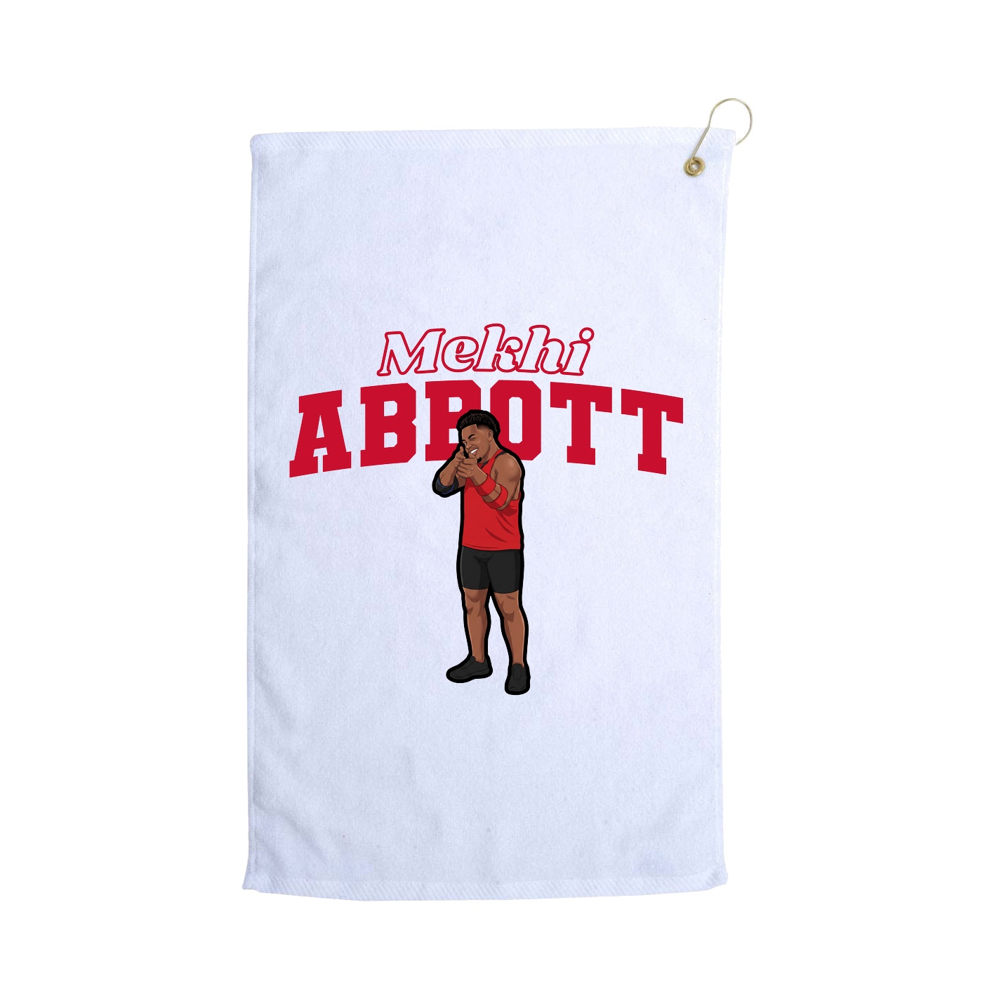 Golf Towel — Name Arch in White