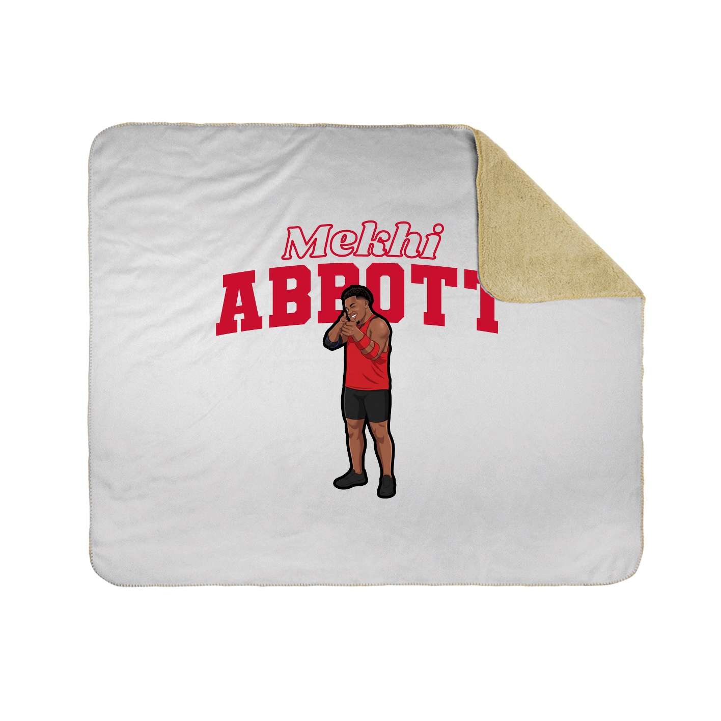 Throw Blanket — Name Arch in White
