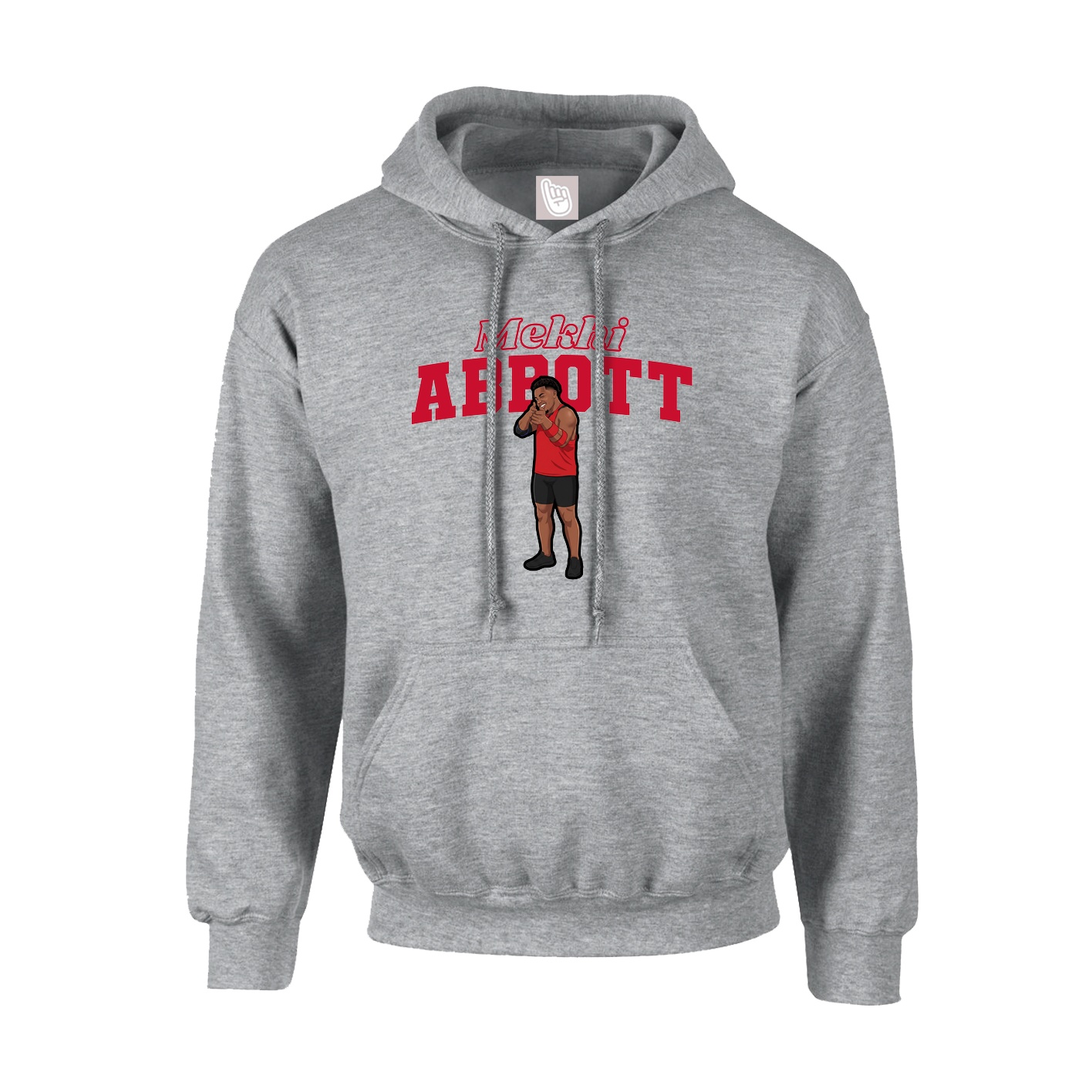 Hoodie — Name Arch in Grey