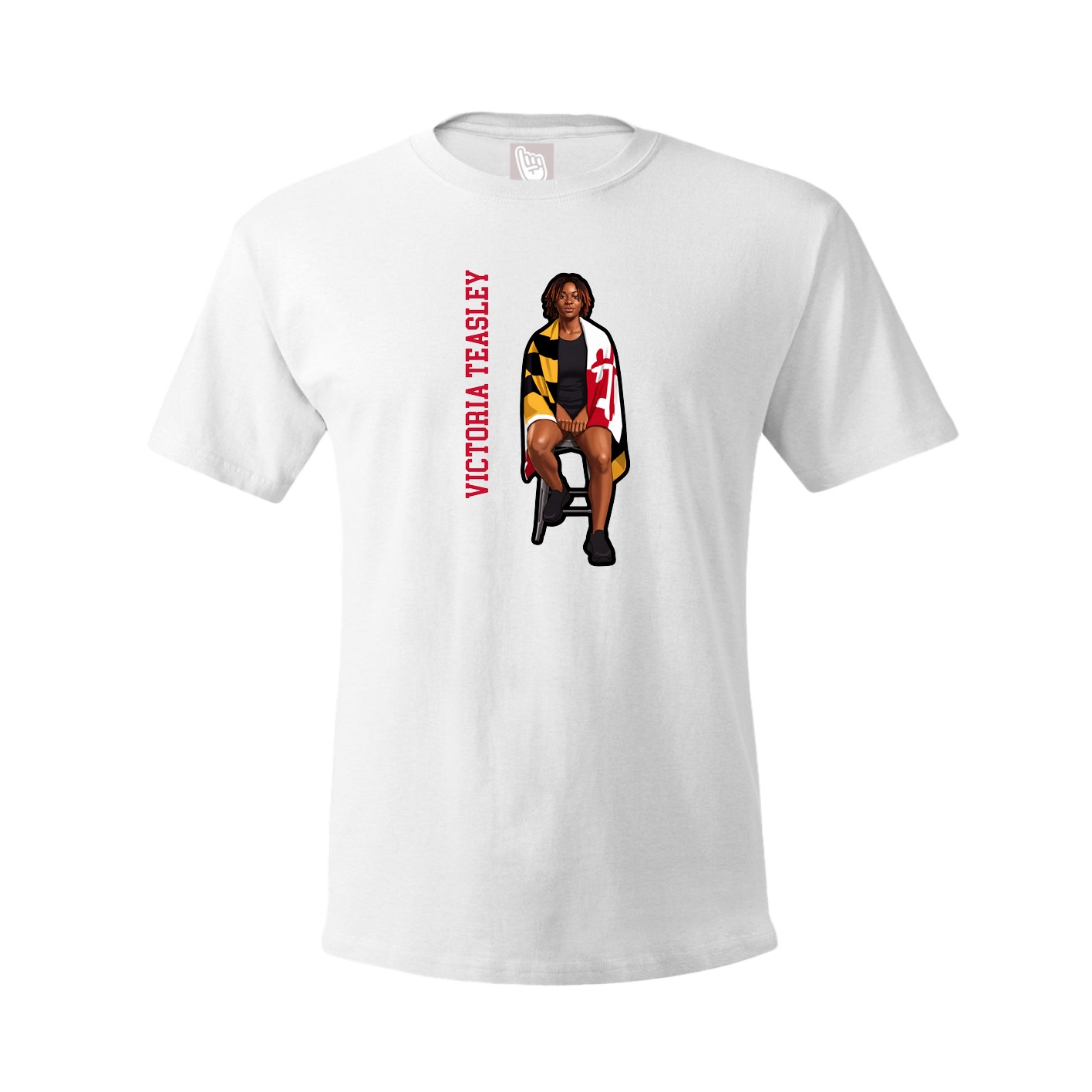 Youth Tee — Name Vertical in White