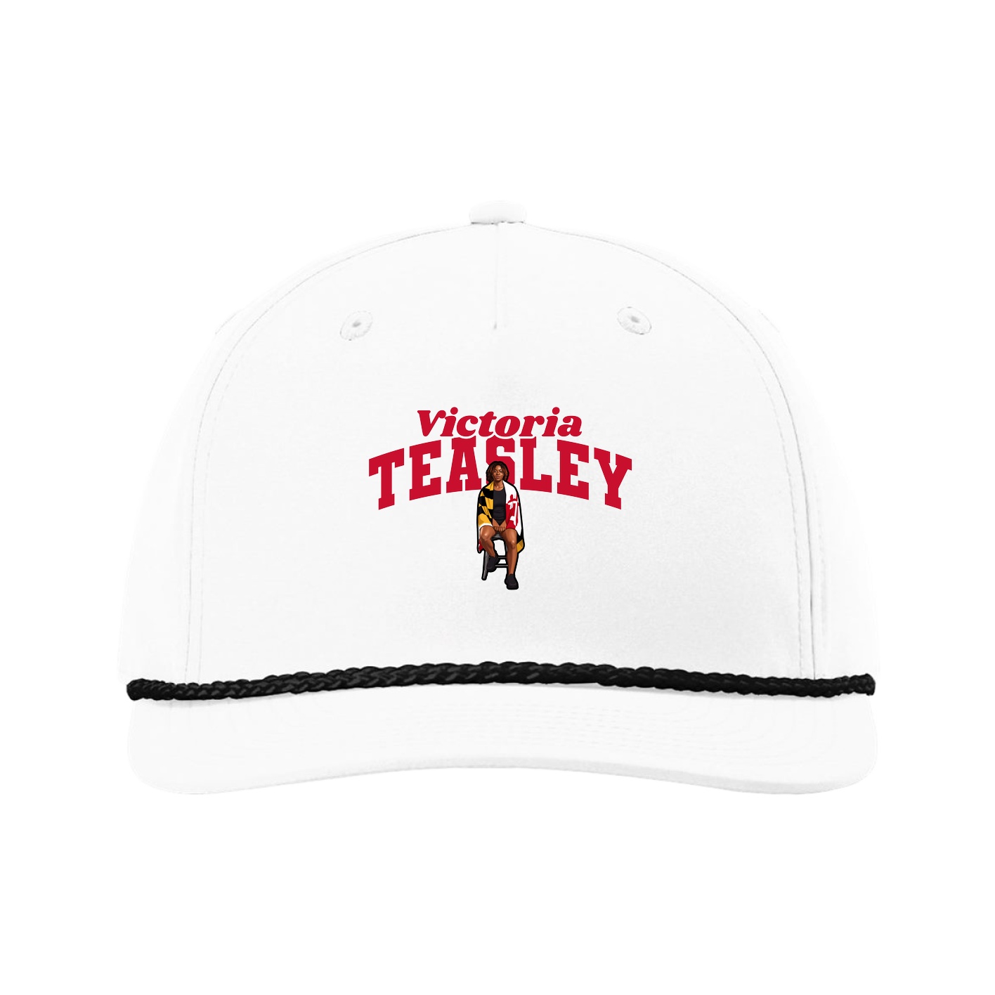 Five-Panel Classic Rope Cap — Signature Arch in White