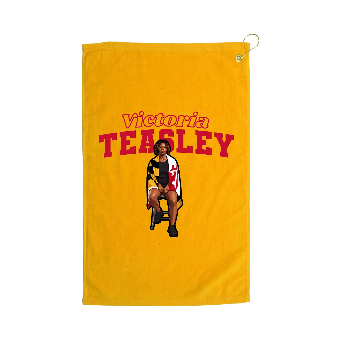Golf Towel — Name Arch in Gold