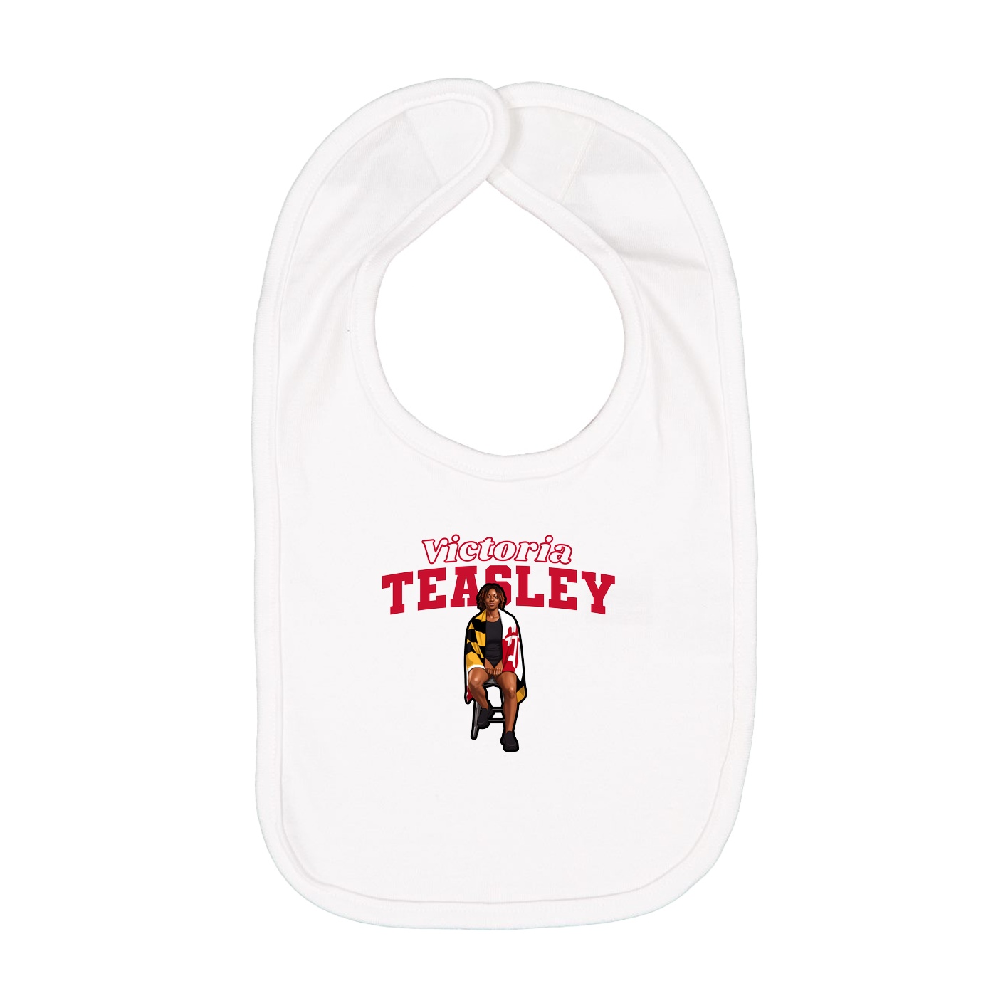Infant Bib — Name Arch in White